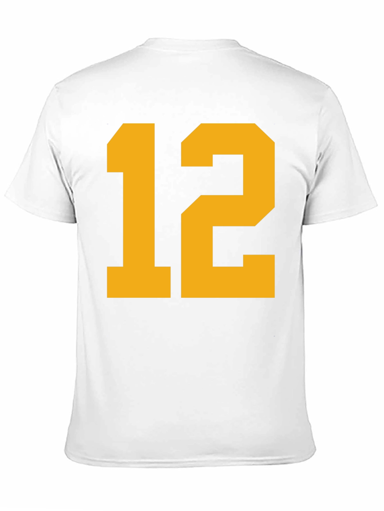 Black Tee with Bold Yellow Number 12