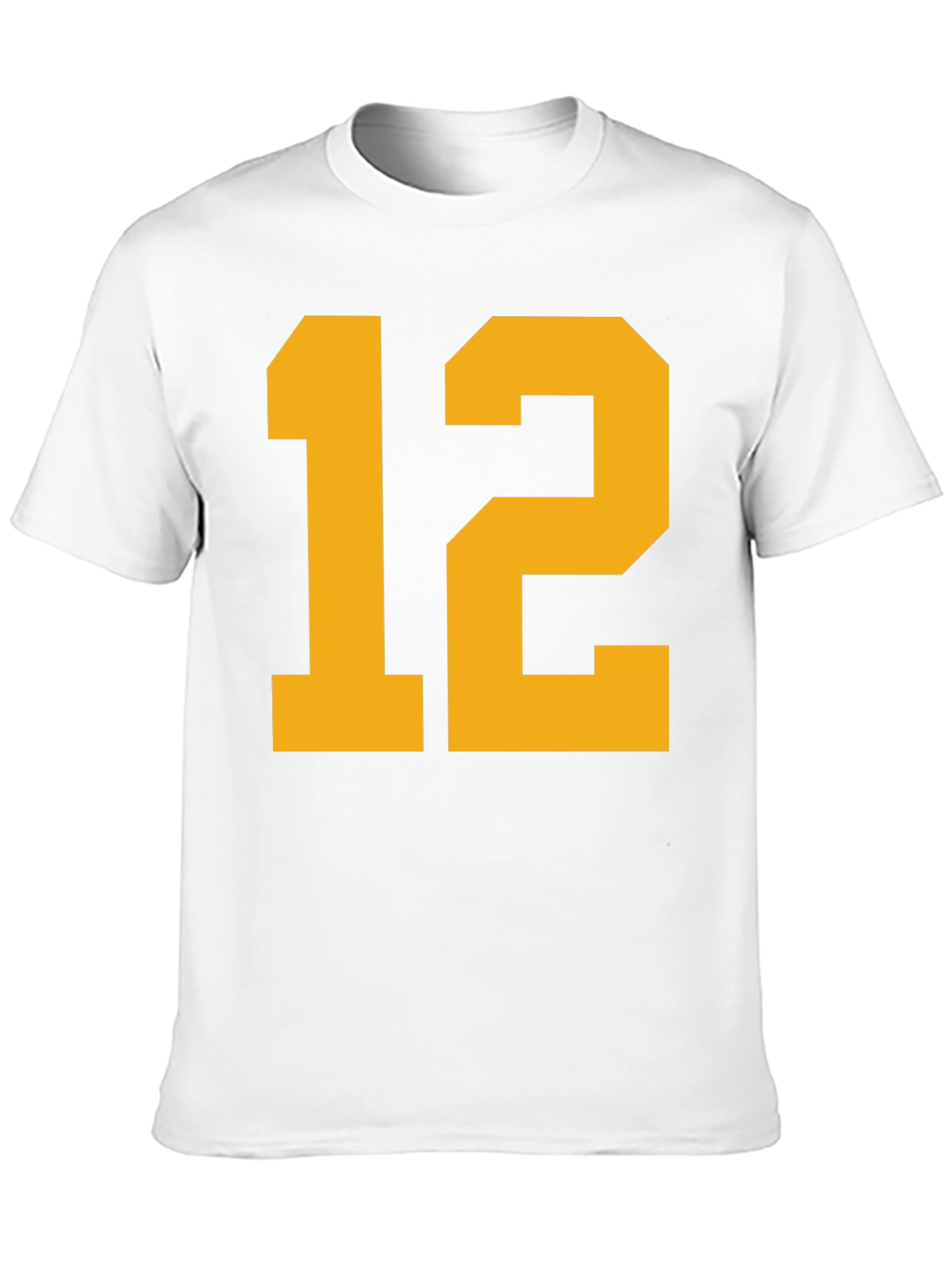 Black Tee with Bold Yellow Number 12