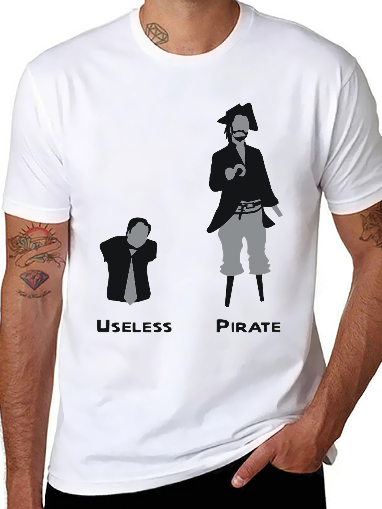 Business vs. Pirate Graphic T-Shirt