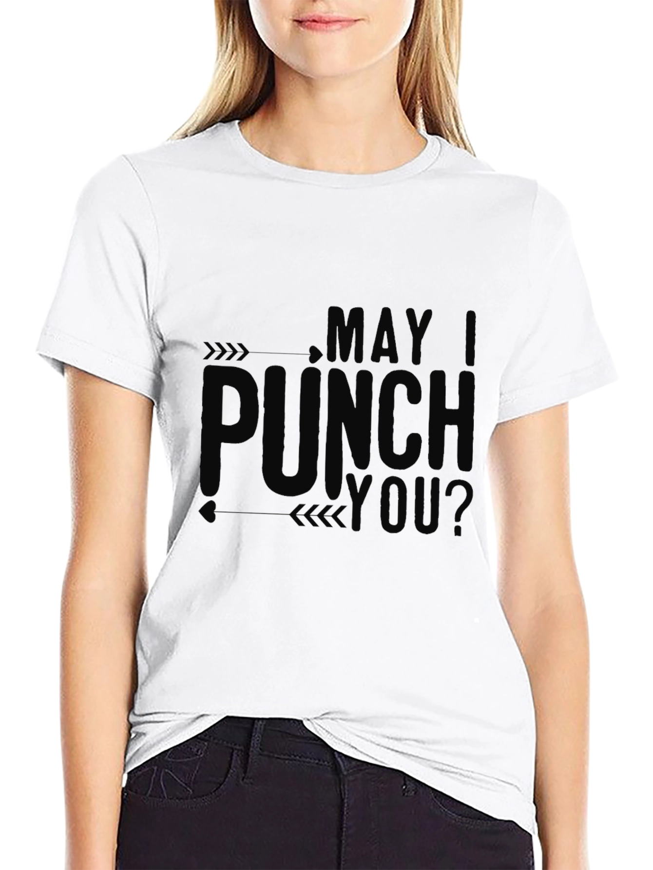 May Punch You? Graphic Tee - Black T-Shirt