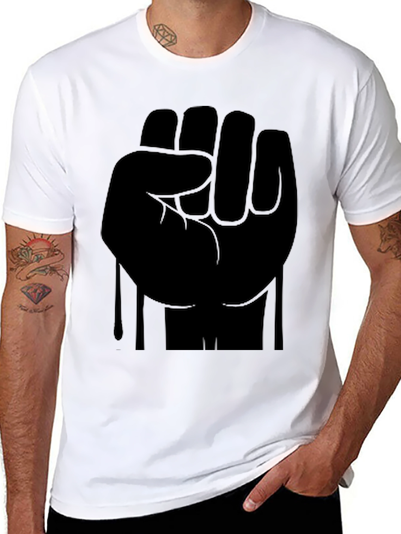 Black Fist Graphic T-Shirt - Solidarity Statement Tee