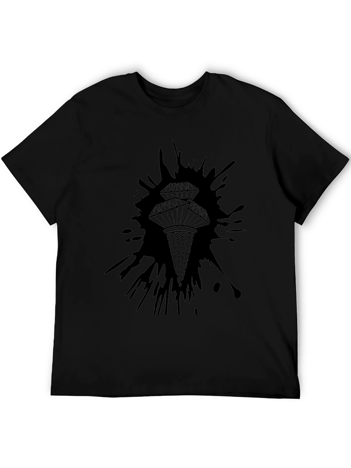 Diamond Splatter Graphic Tee - Mens Black T-Shirt