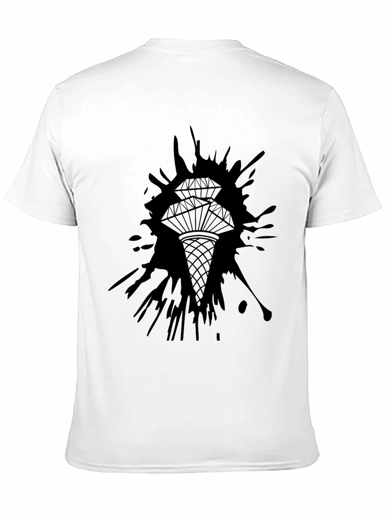 Diamond Splatter Graphic Tee - Mens Black T-Shirt