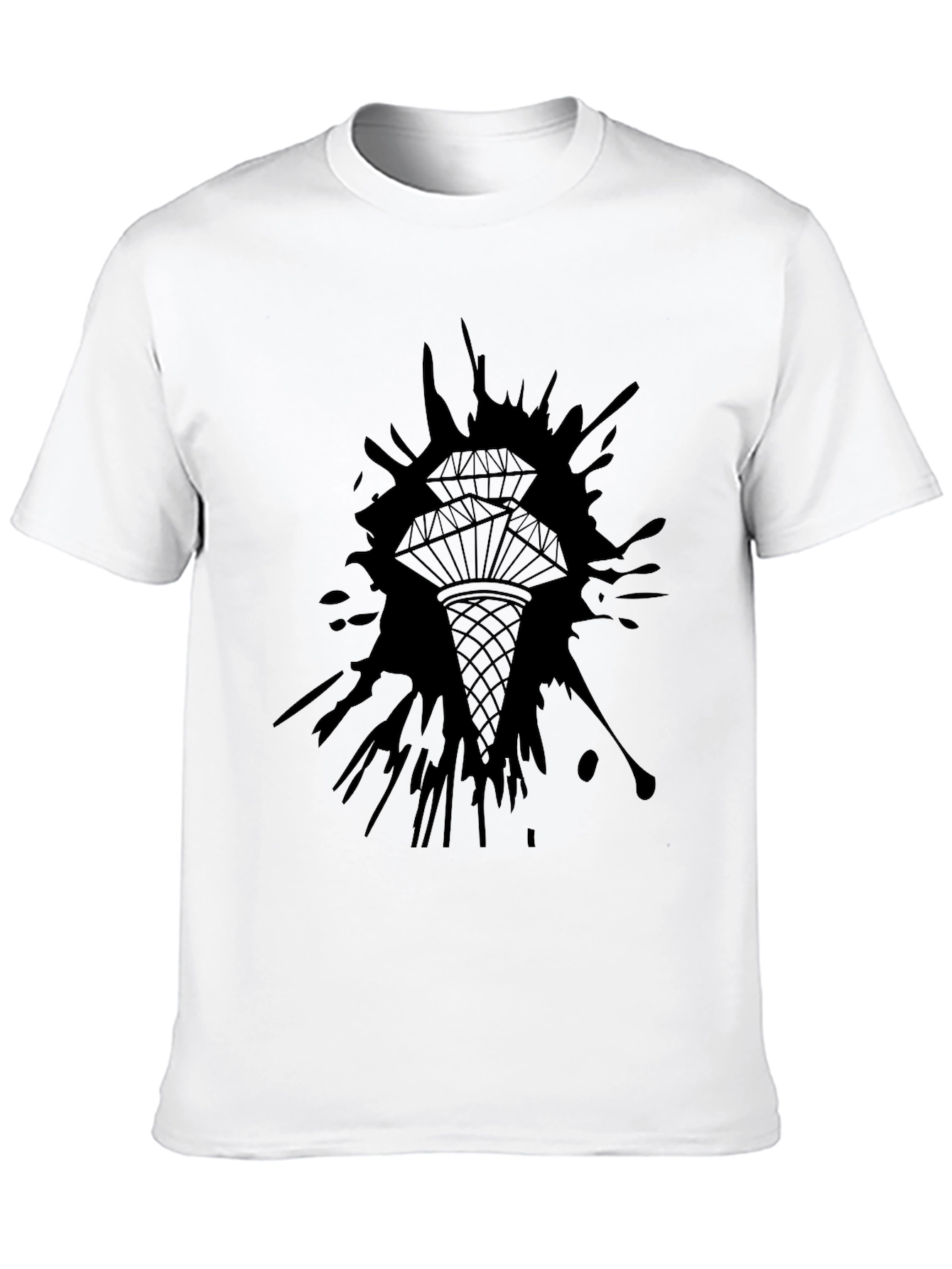 Diamond Splatter Graphic Tee - Mens Black T-Shirt