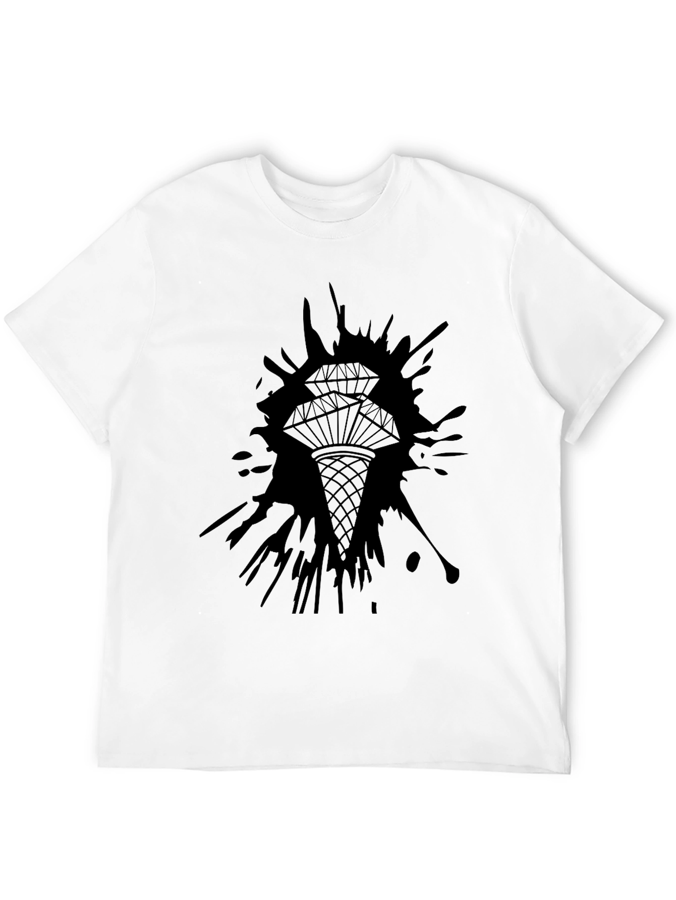 Diamond Splatter Graphic Tee - Mens Black T-Shirt