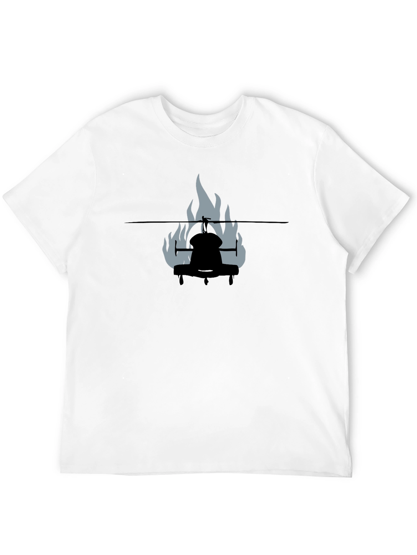 Burning Helicopter Graphic Tee
