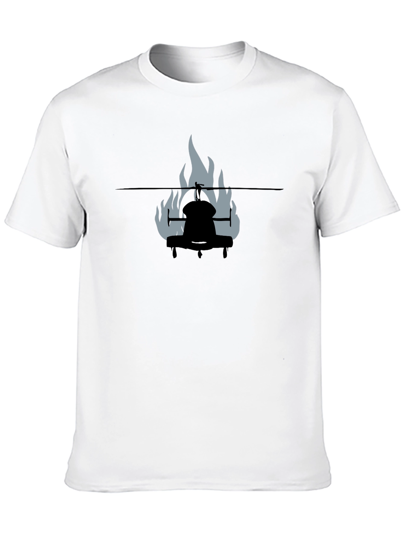 Burning Helicopter Graphic Tee
