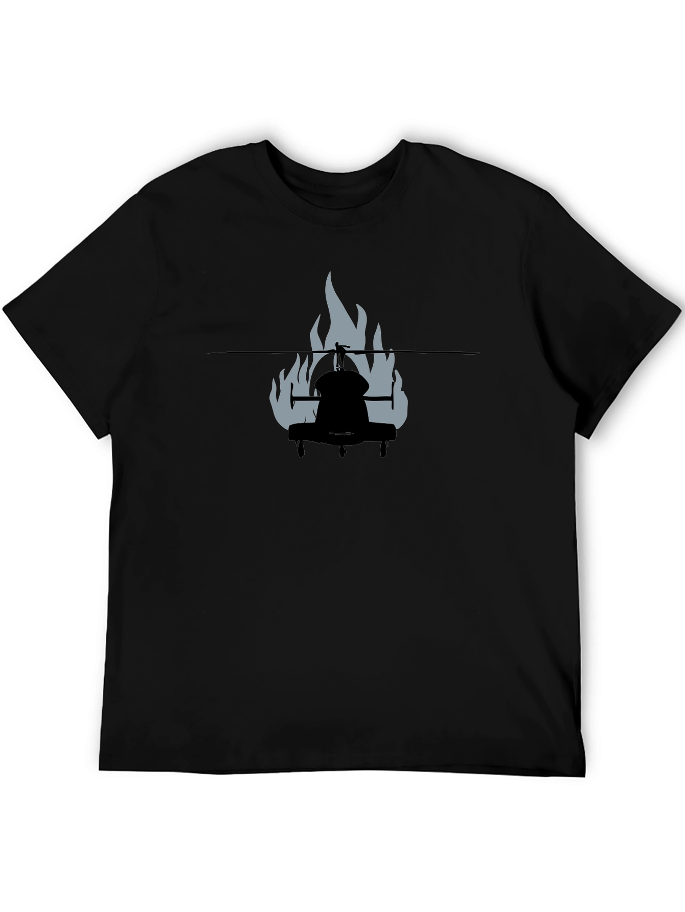 Burning Helicopter Graphic Tee