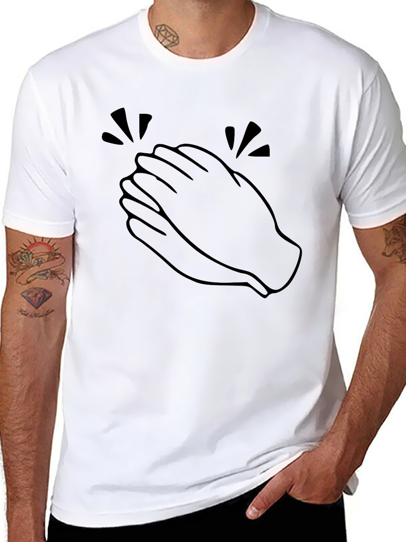 Clapping Hands Graphic T-Shirt - Black