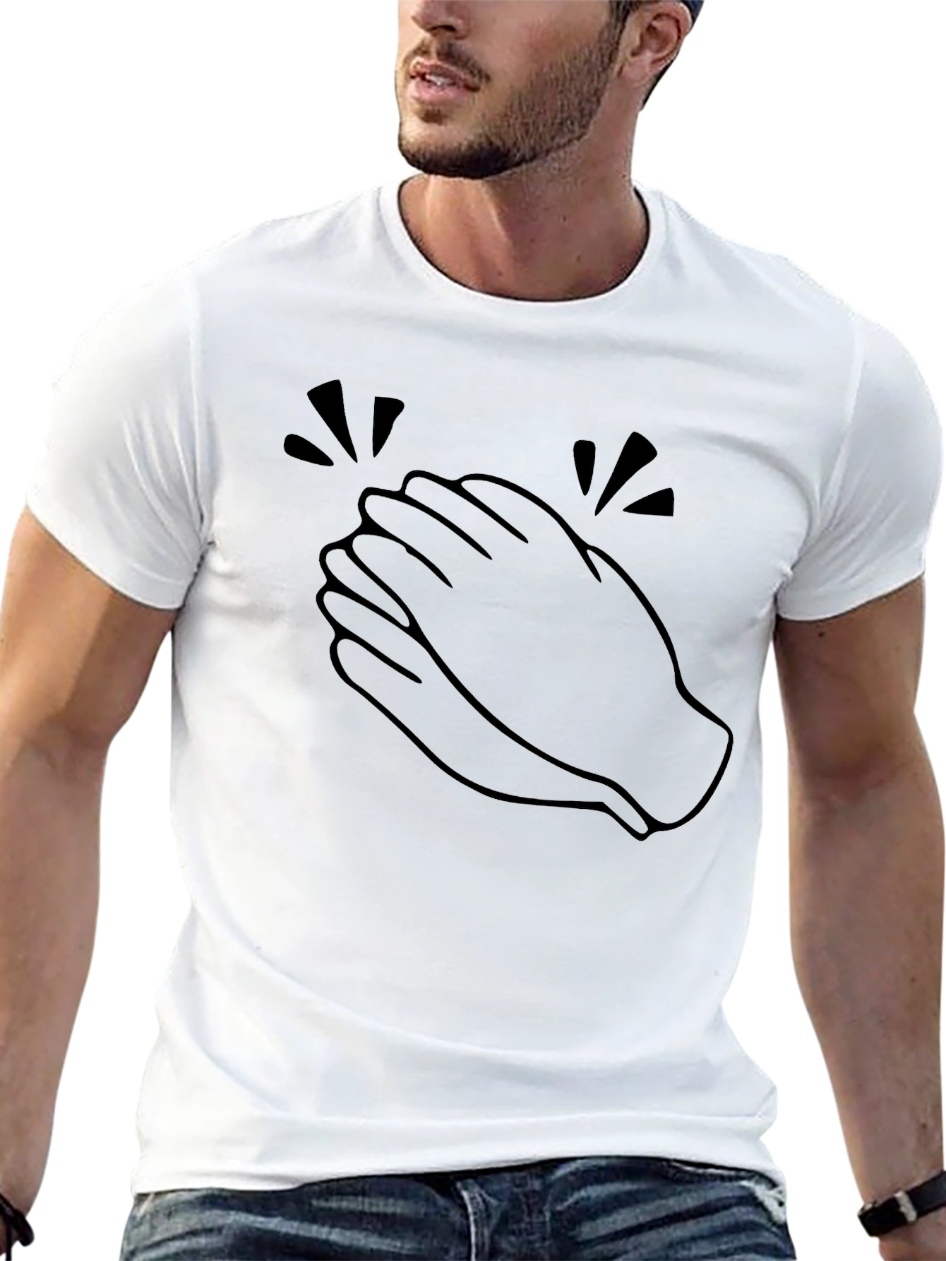 Clapping Hands Graphic T-Shirt - Black