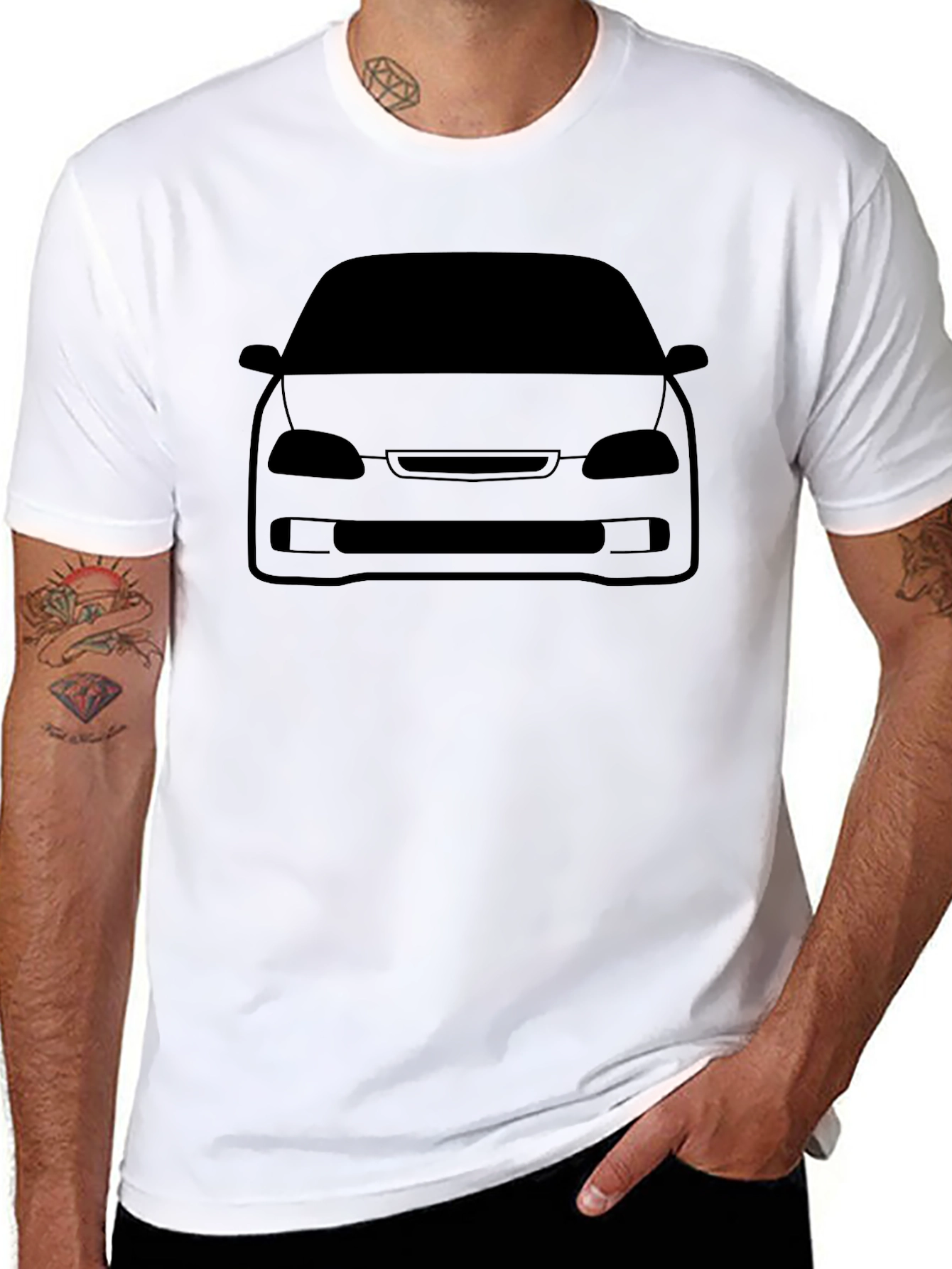 Car Silhouette Graphic Tee - Black