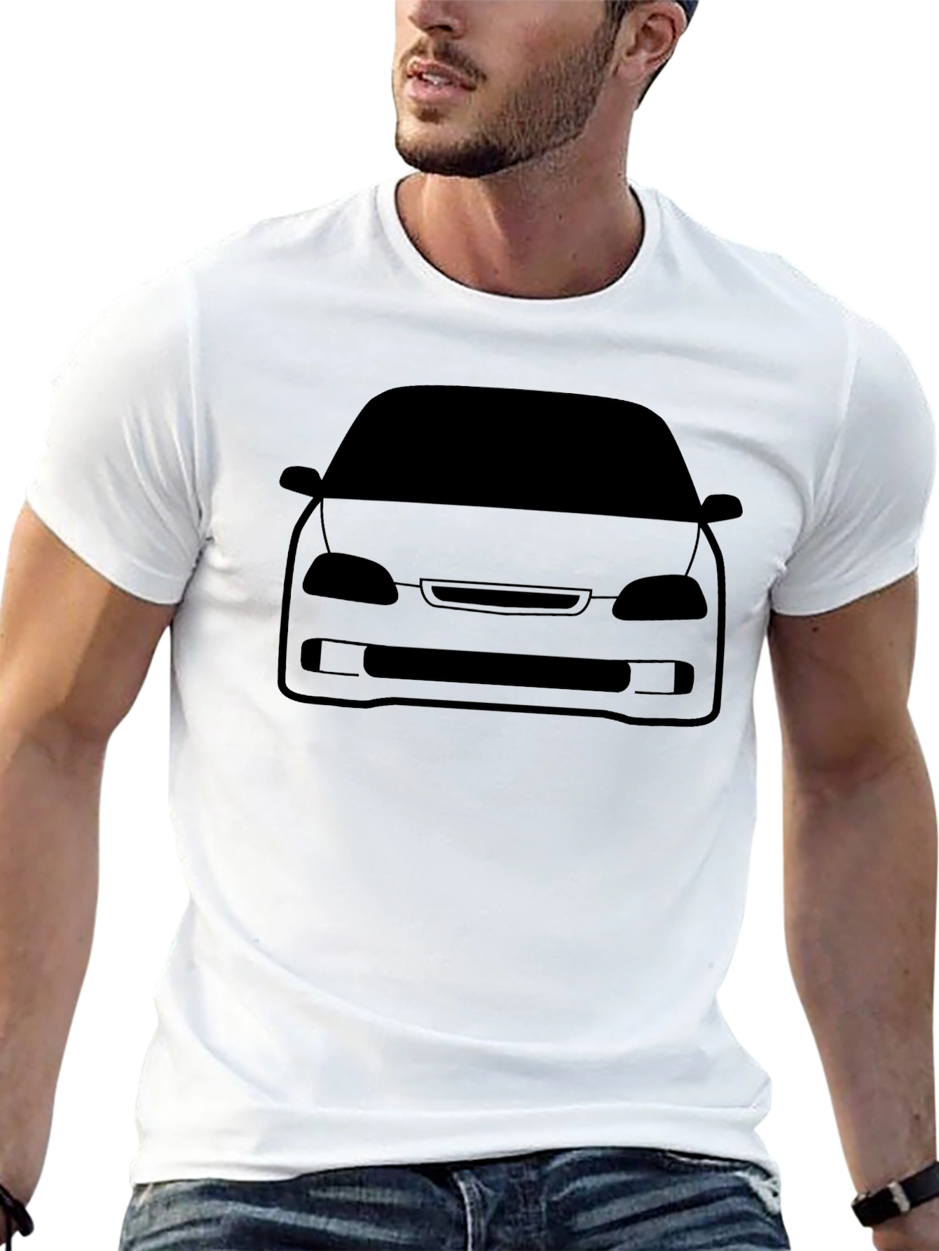 Car Silhouette Graphic Tee - Black