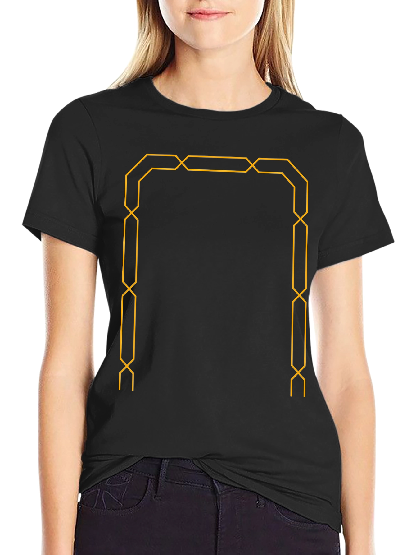 Geometric Frame Black T-Shirt