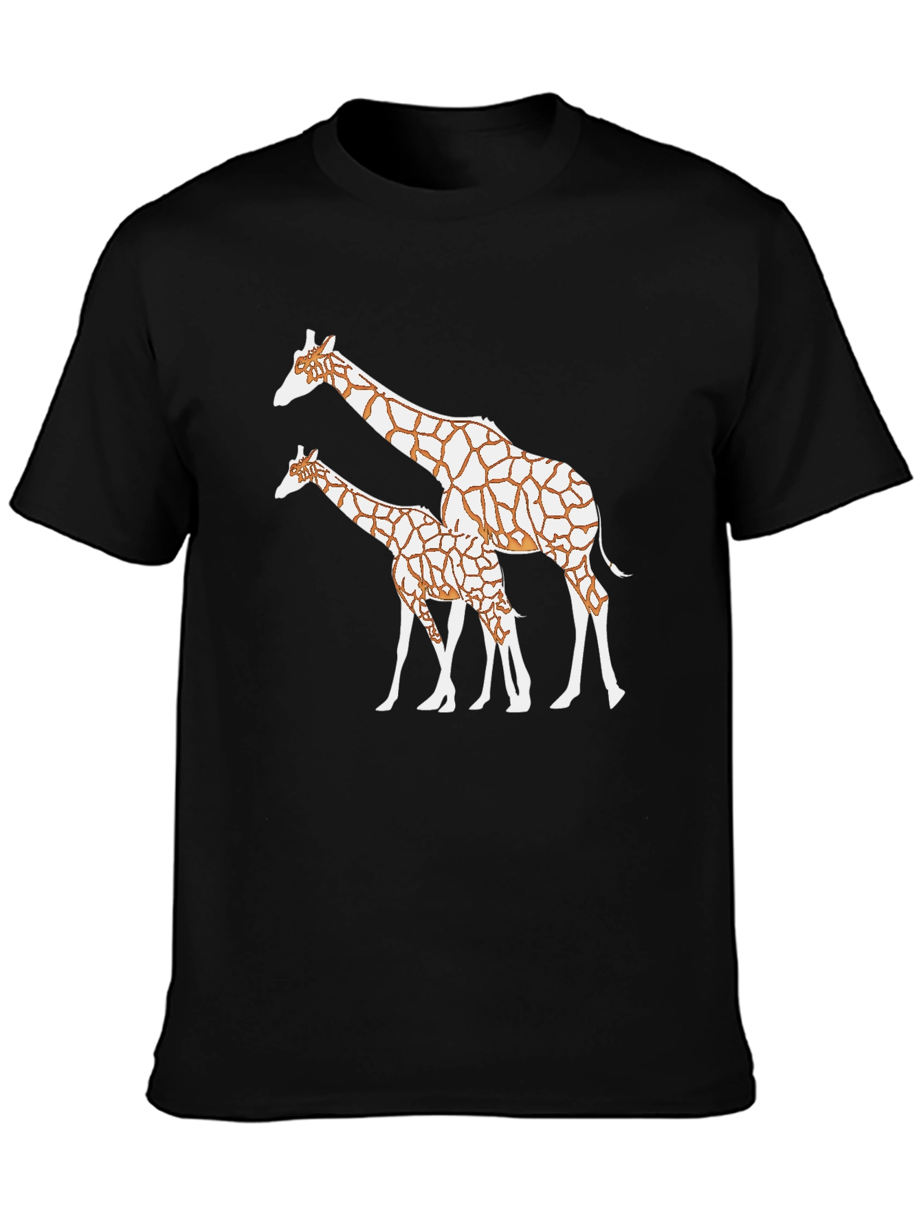 Giraffe Print Black T-Shirt