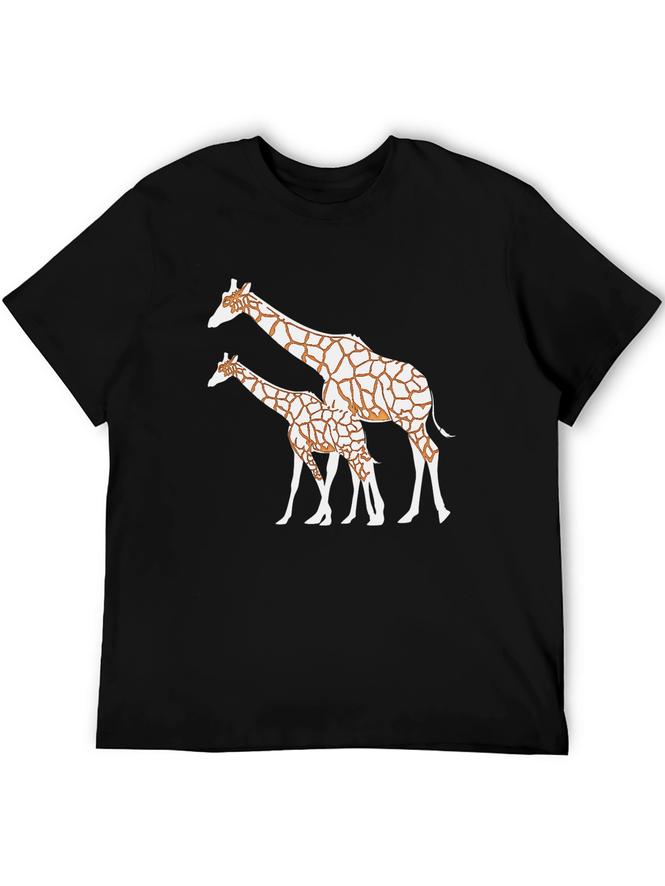 Giraffe Print Black T-Shirt