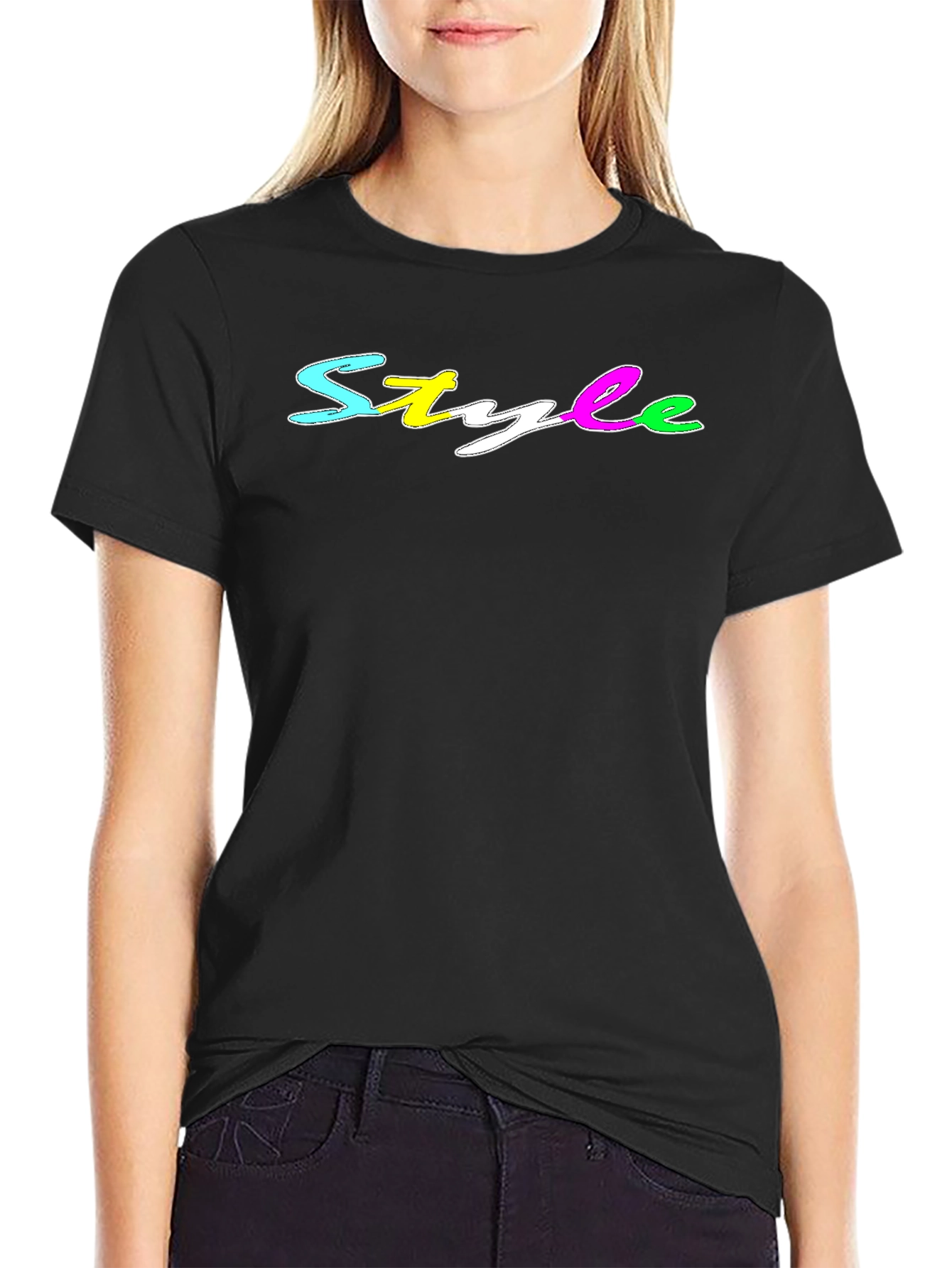 Mens Black Style Graphic Tee