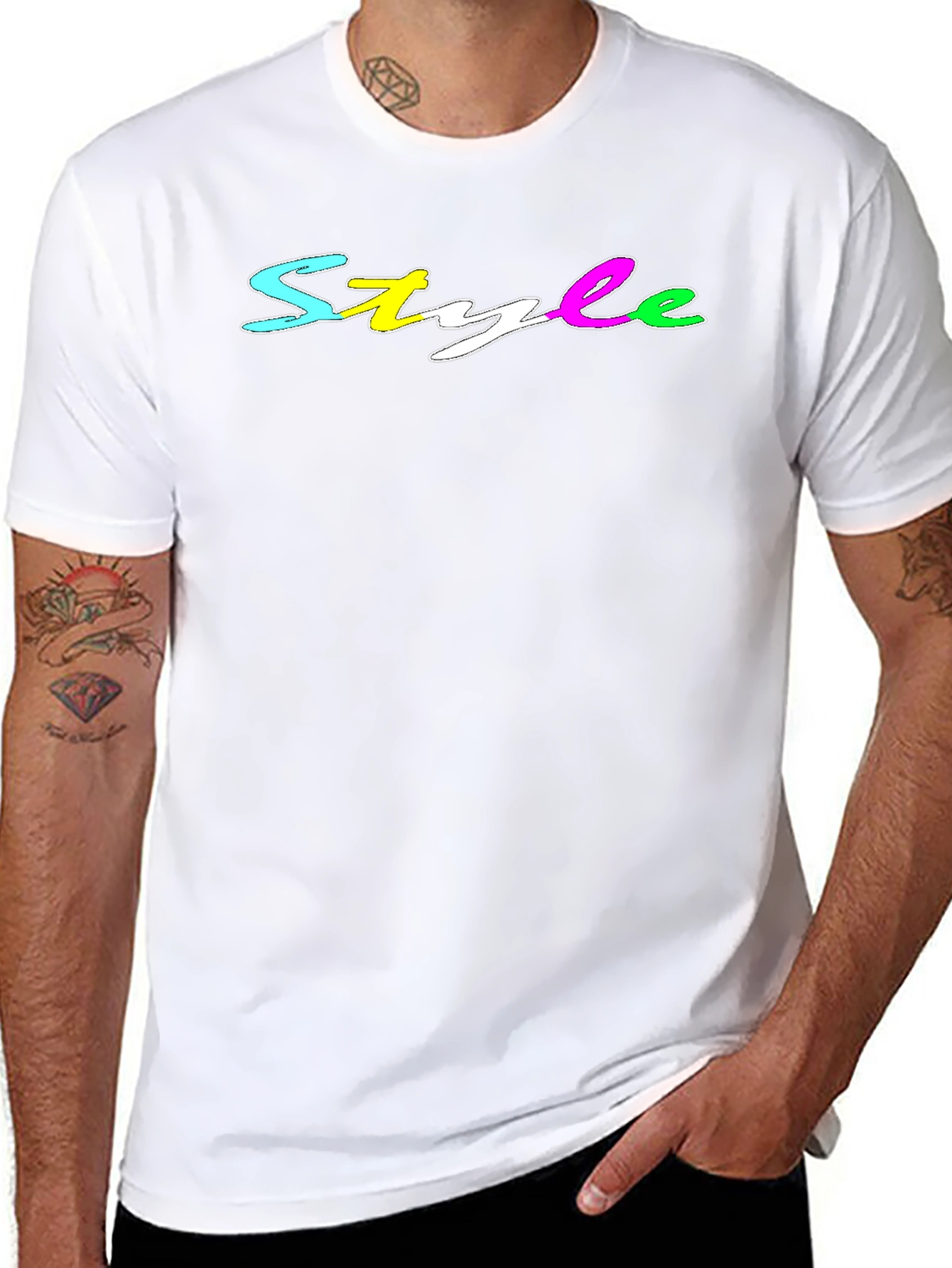 Mens Black Style Graphic Tee