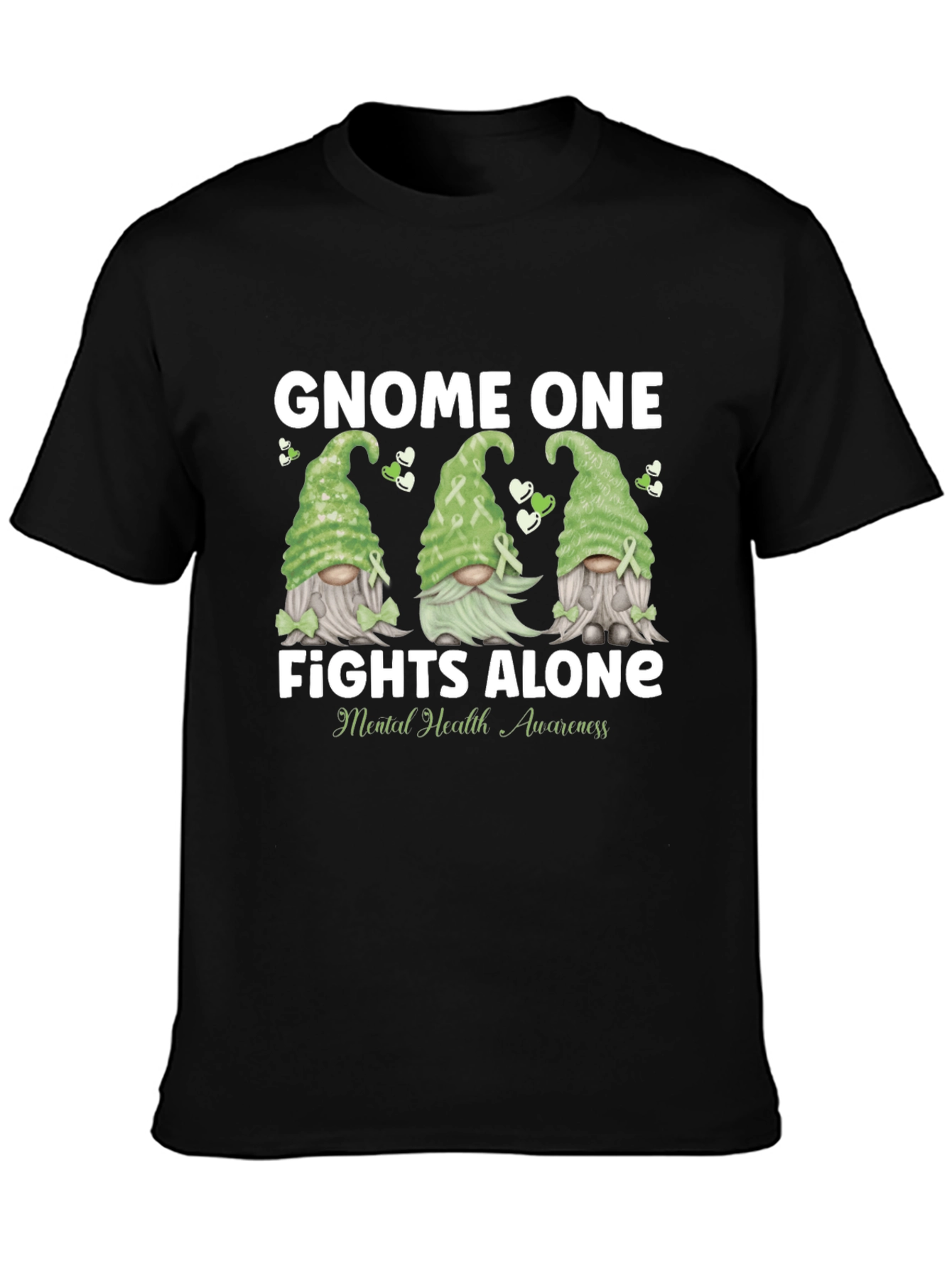 Gnome One Fights Alone Mental Health Awareness T-Shirt