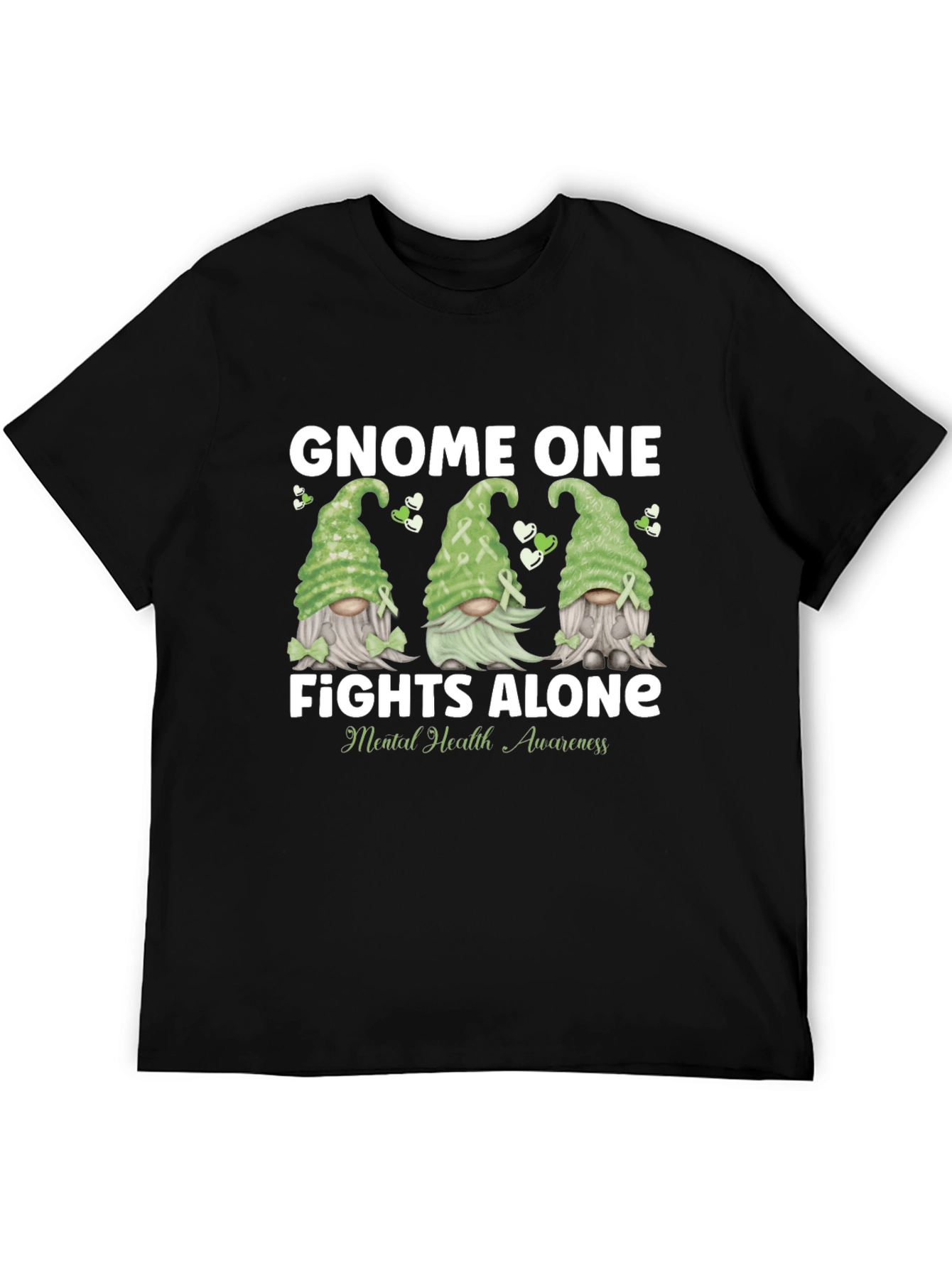 Gnome One Fights Alone Mental Health Awareness T-Shirt