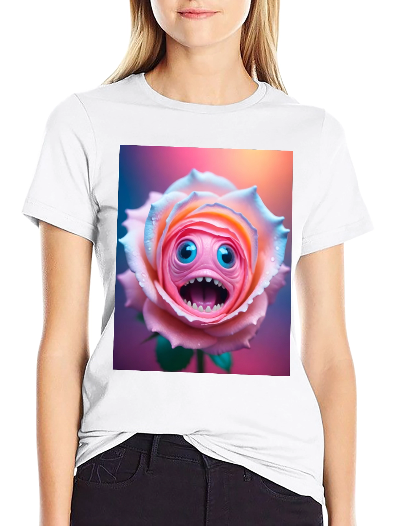 Monster Rose Graphic Tee - Unique and Funny!