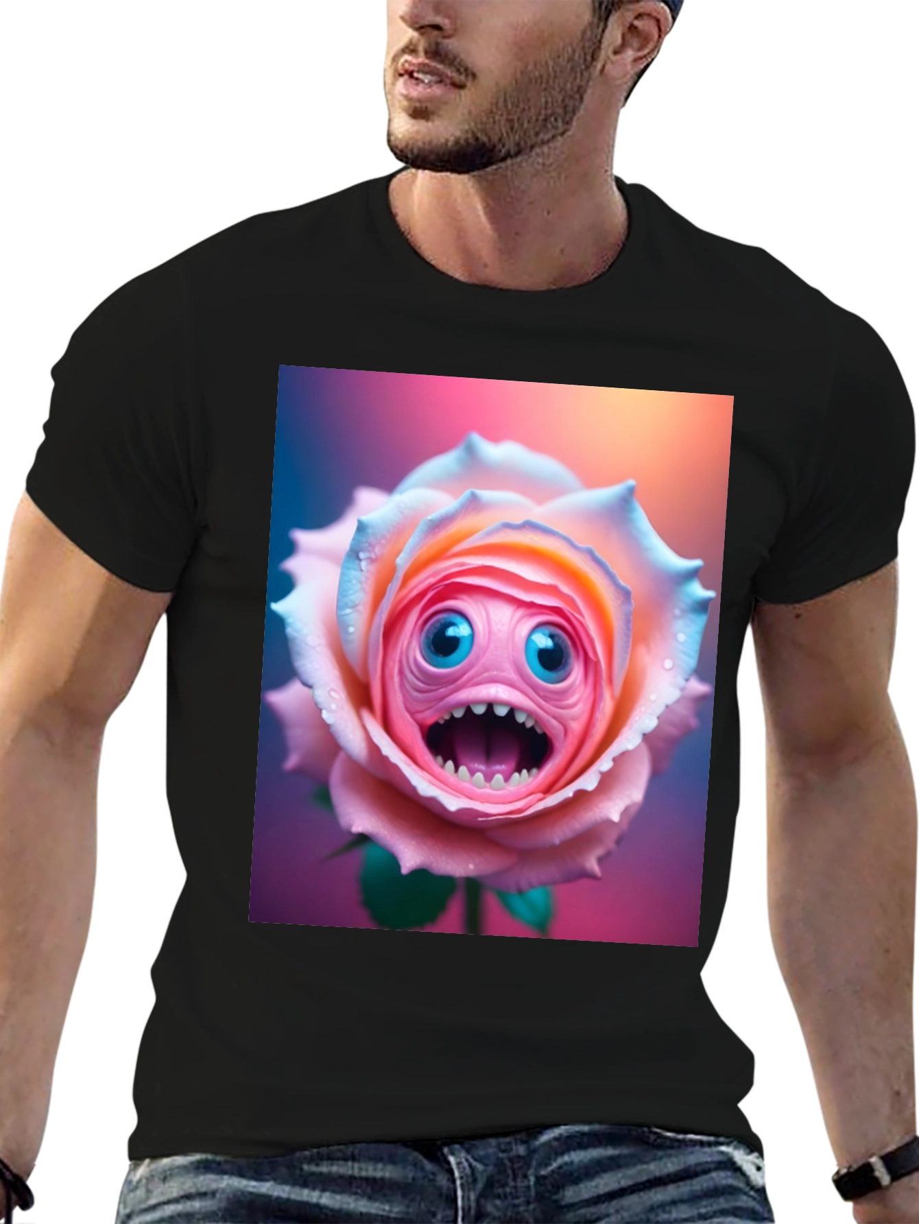 Monster Rose Graphic Tee - Unique and Funny!