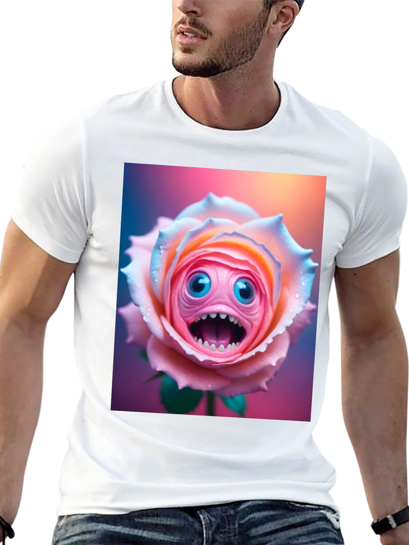 Monster Rose Graphic Tee - Unique and Funny!