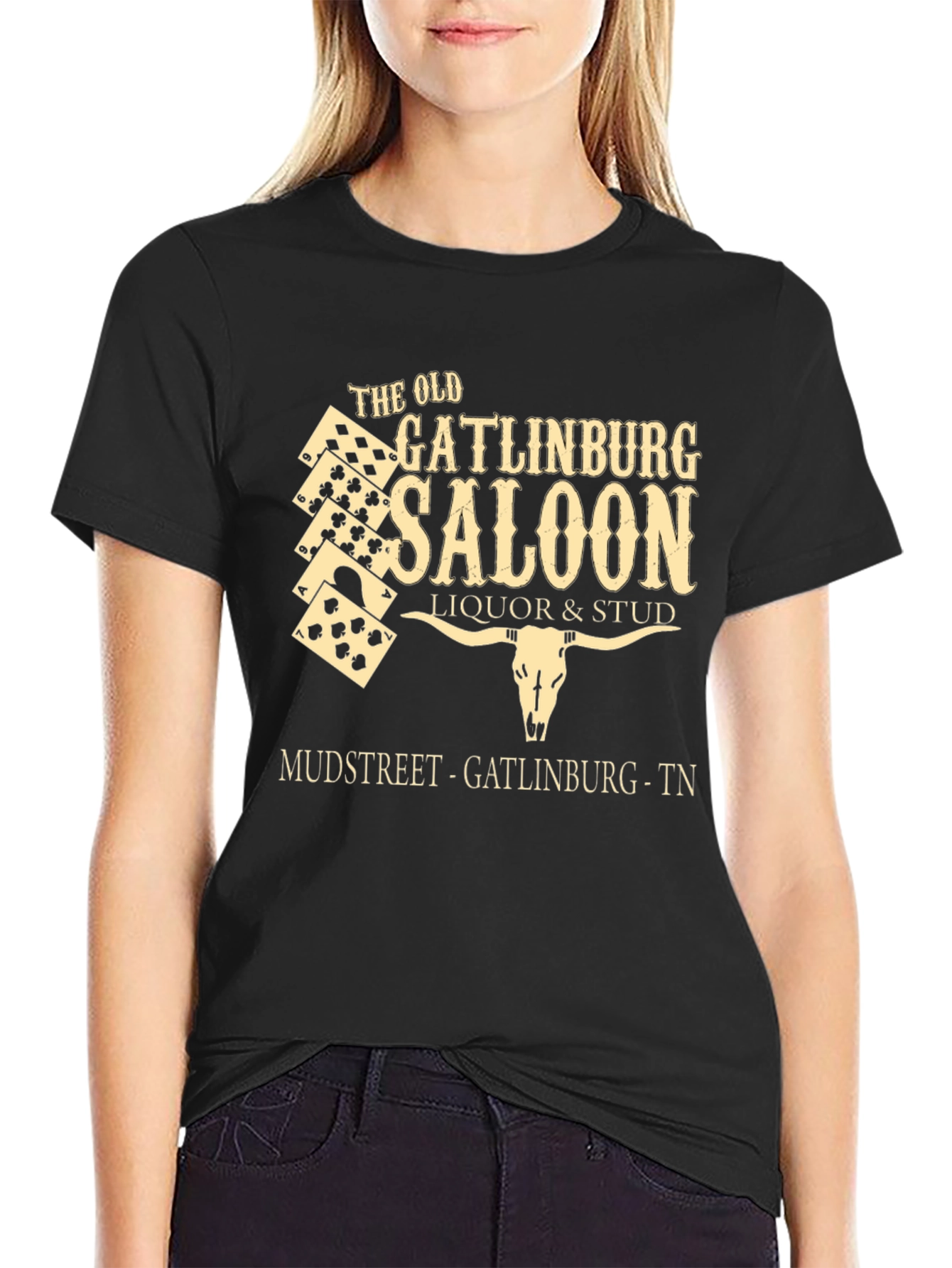 Old Gatlinburg Saloon Black Graphic Tee