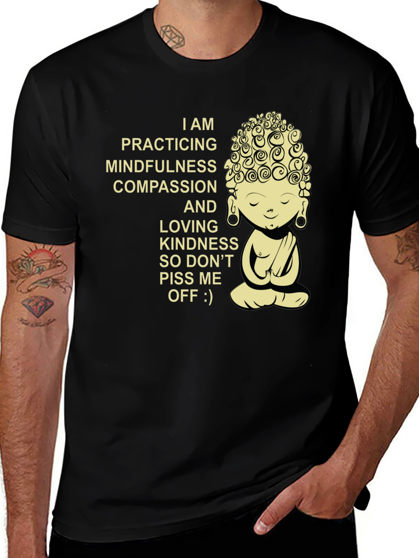 Mindfulness Compassion Buddha Graphic T-Shirt
