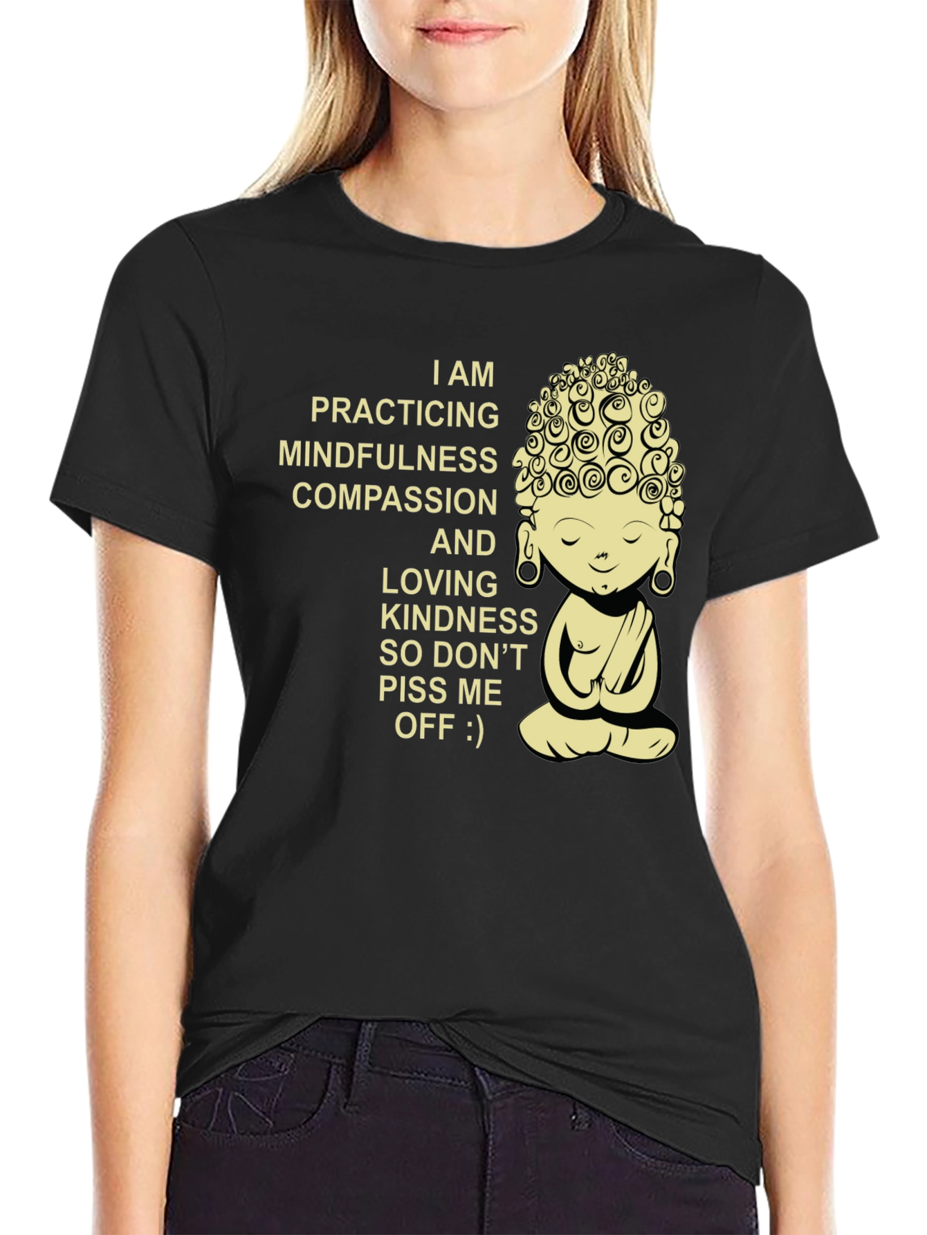 Mindfulness Compassion Buddha Graphic T-Shirt
