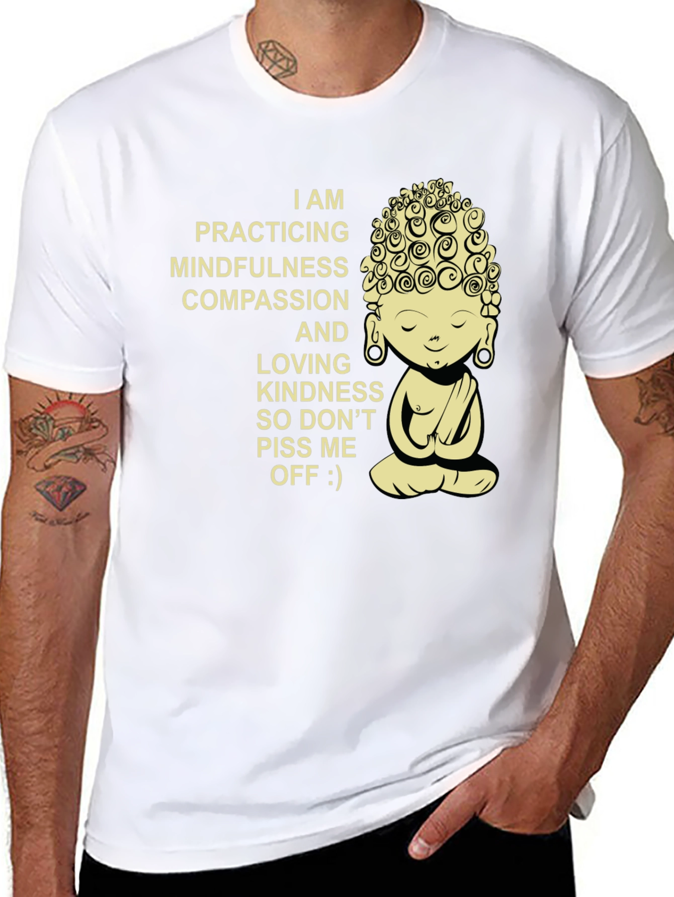 Mindfulness Compassion Buddha Graphic T-Shirt