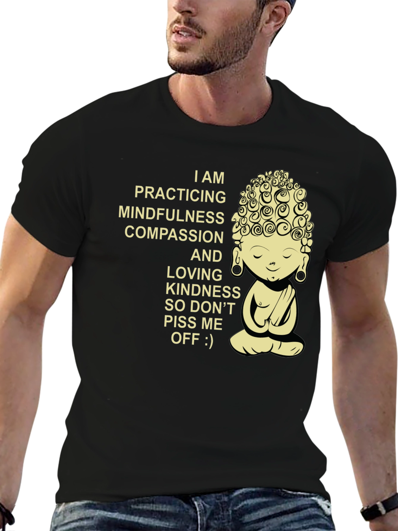 Mindfulness Compassion Buddha Graphic T-Shirt