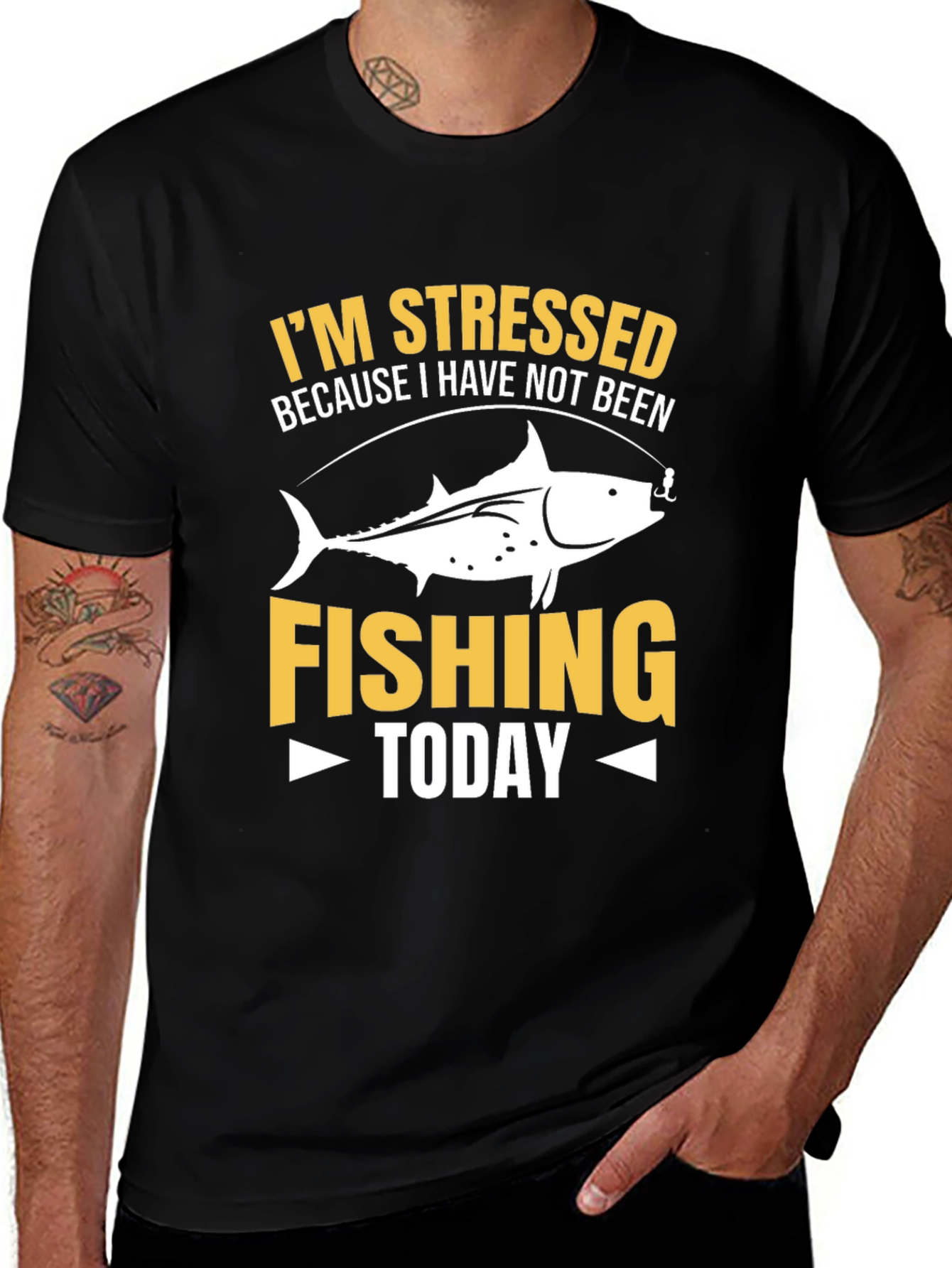 Stressed Because Fishing T-Shirt