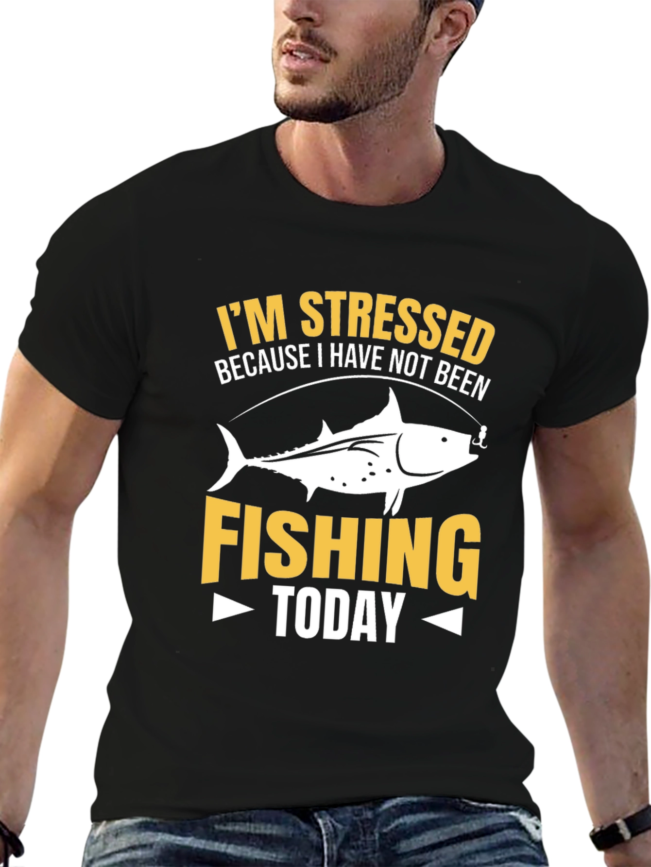 Stressed Because Fishing T-Shirt