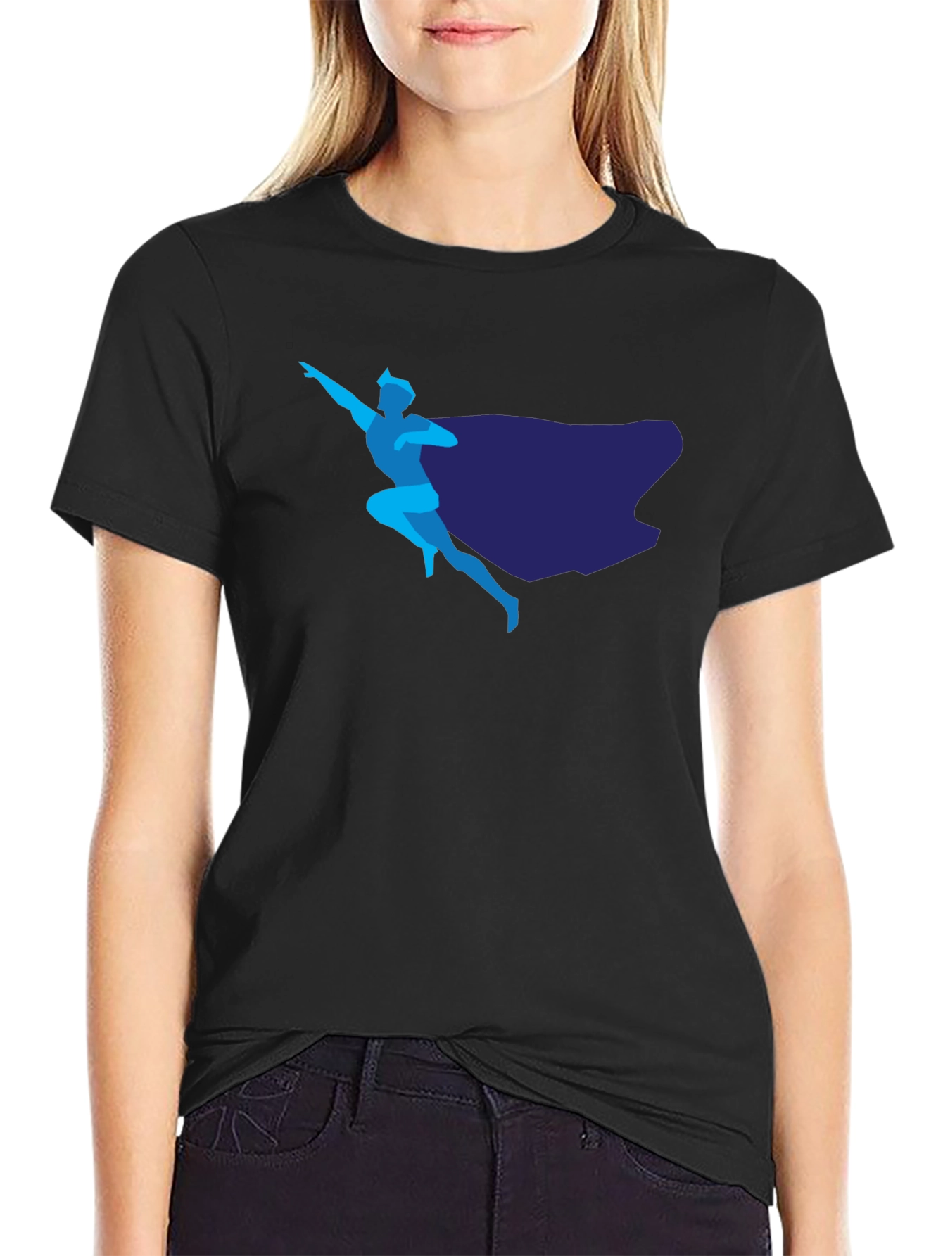 Superhero Graphic T-Shirt - Sleek Design Classic Black Tee