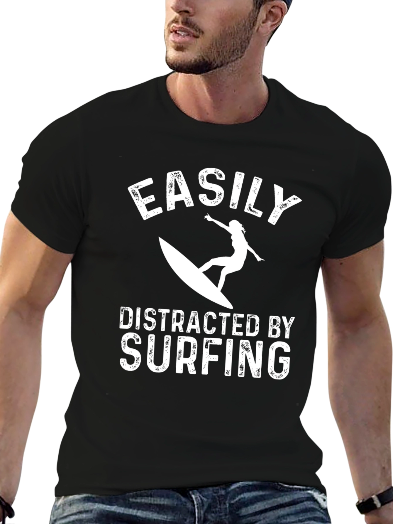 Easily Distracted By Surfing Graphic Tee