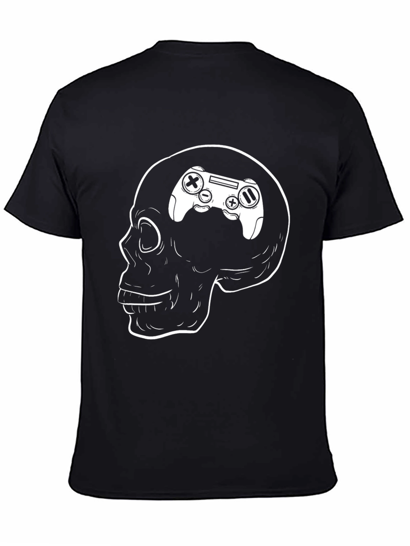 Gamer Brain Skull T-Shirt - Black