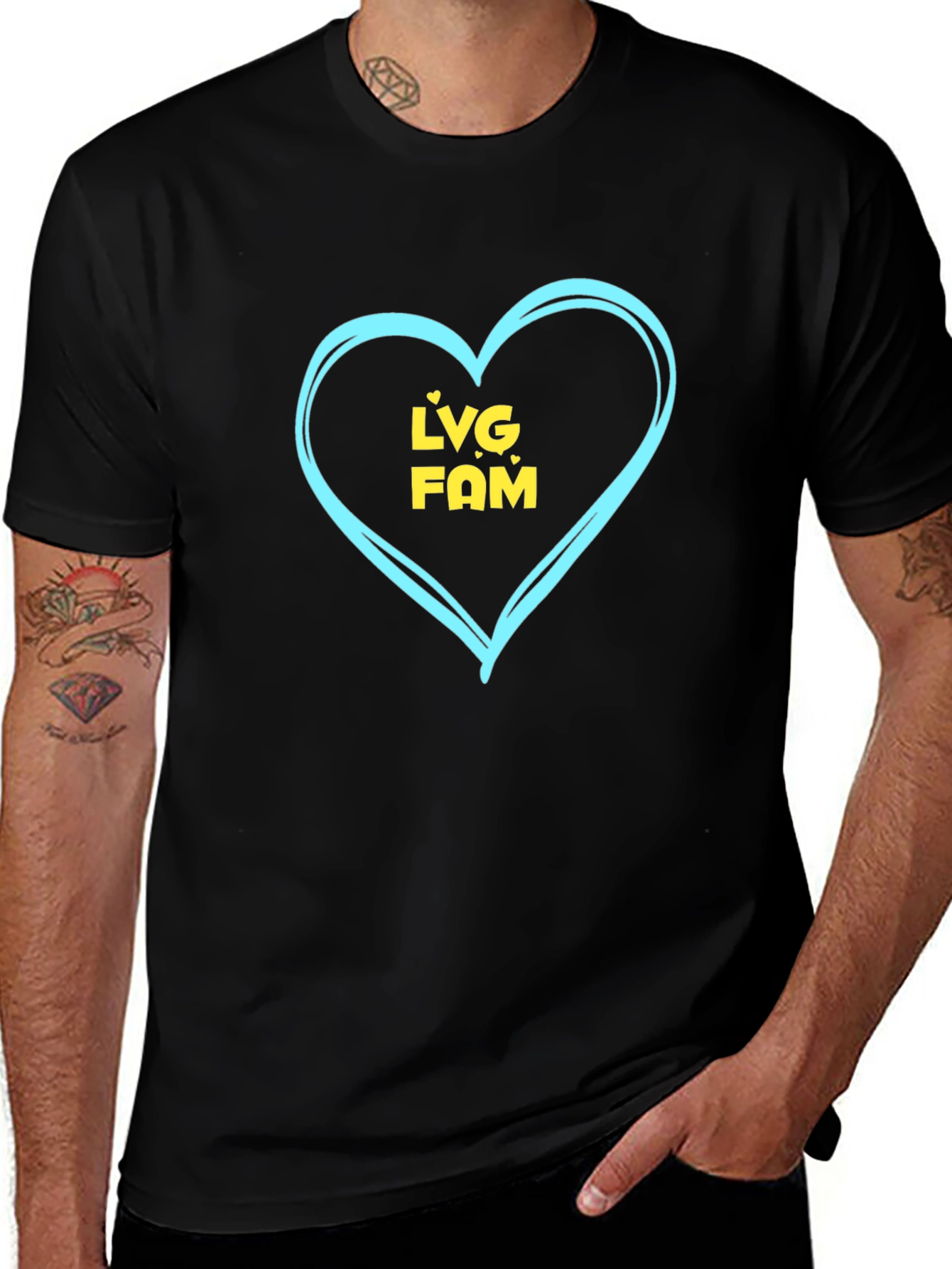 LVG FAM Heart Graphic Tee - Trendy Casual Style