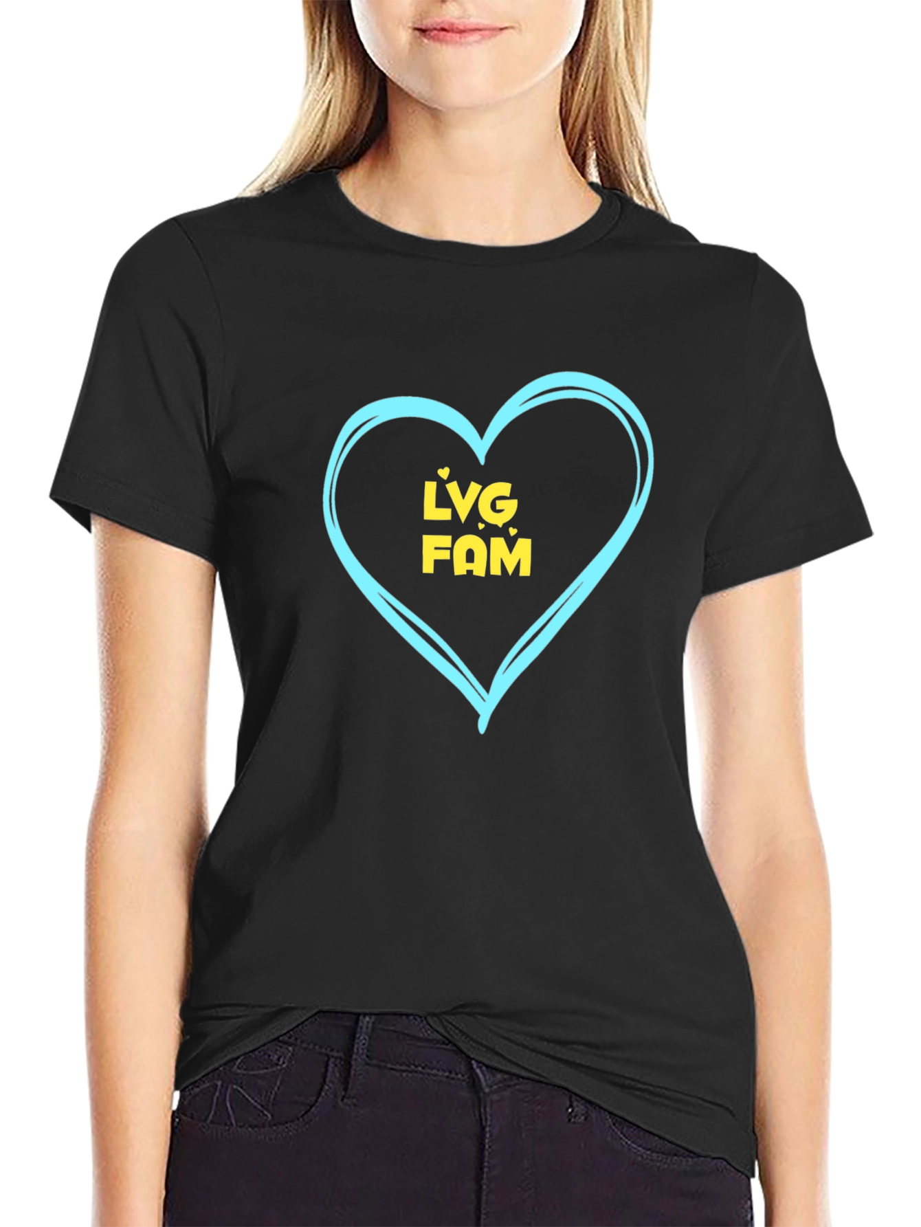 LVG FAM Heart Graphic Tee - Trendy Casual Style