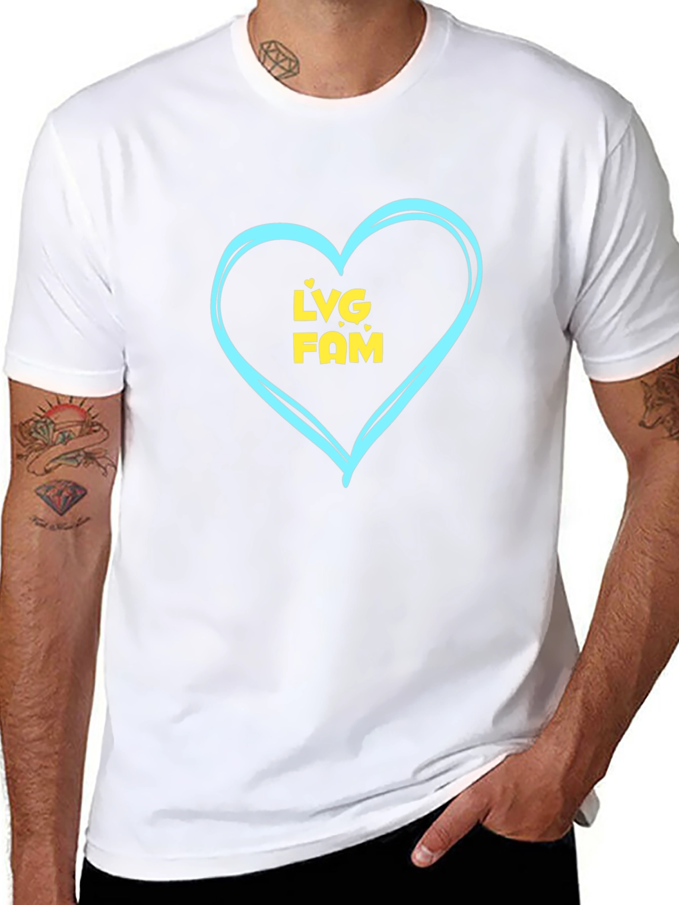 LVG FAM Heart Graphic Tee - Trendy Casual Style