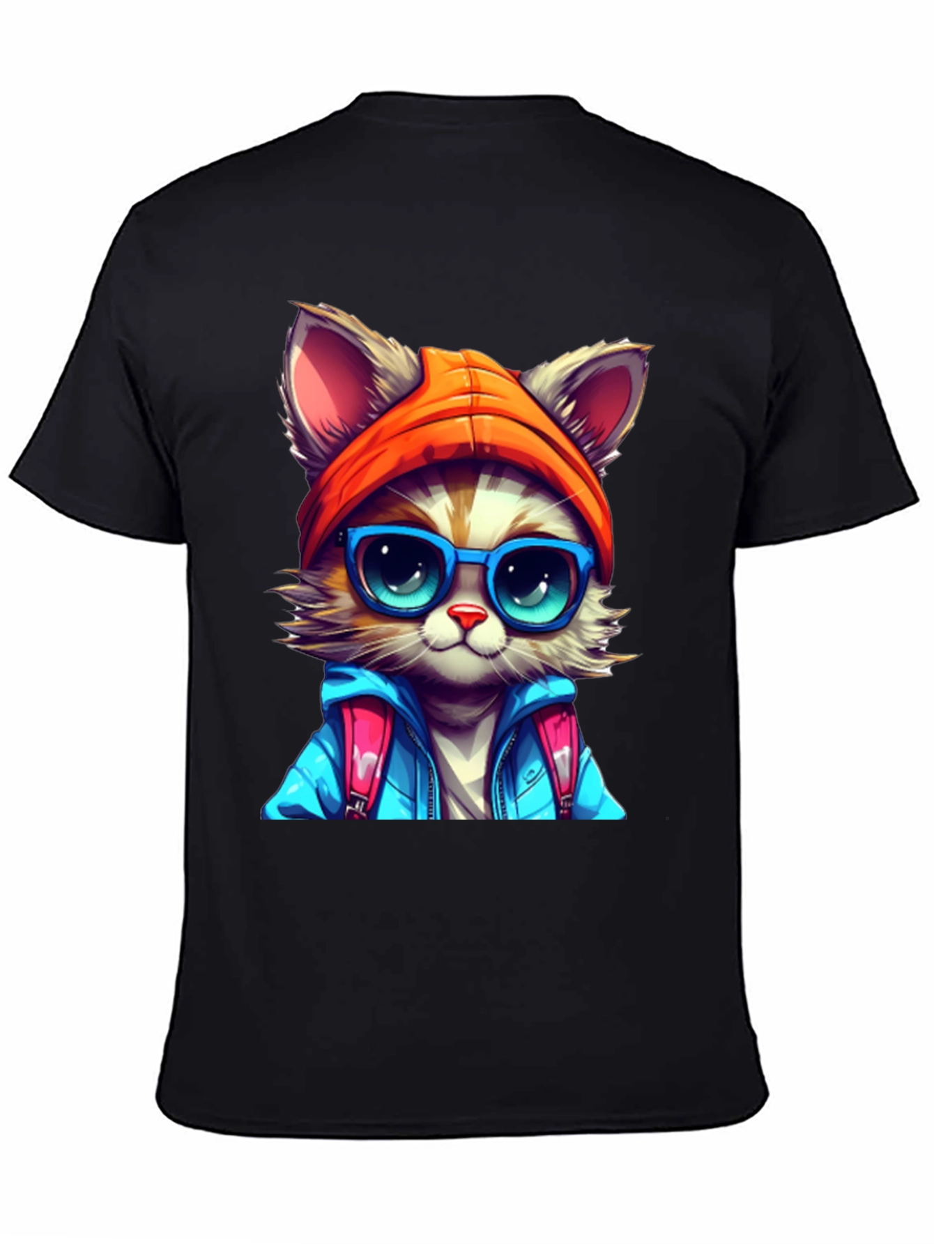 Cat with Glasses Graphic Tee