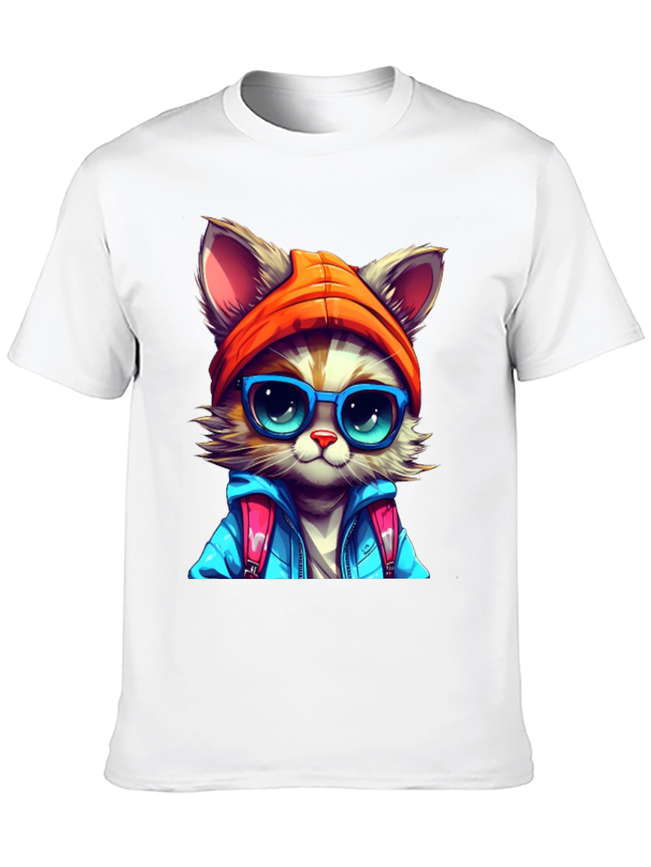 Cat with Glasses Graphic Tee