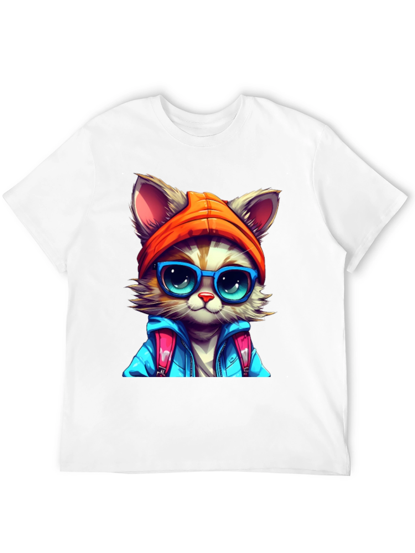 Cat with Glasses Graphic Tee