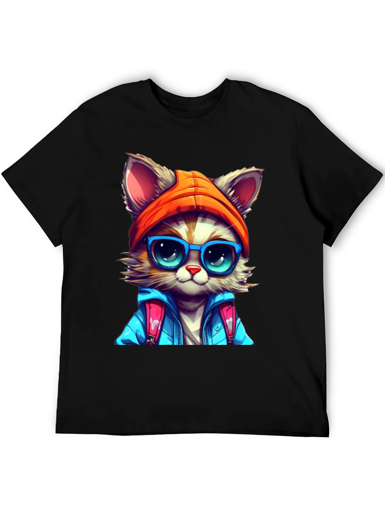 Cat with Glasses Graphic Tee