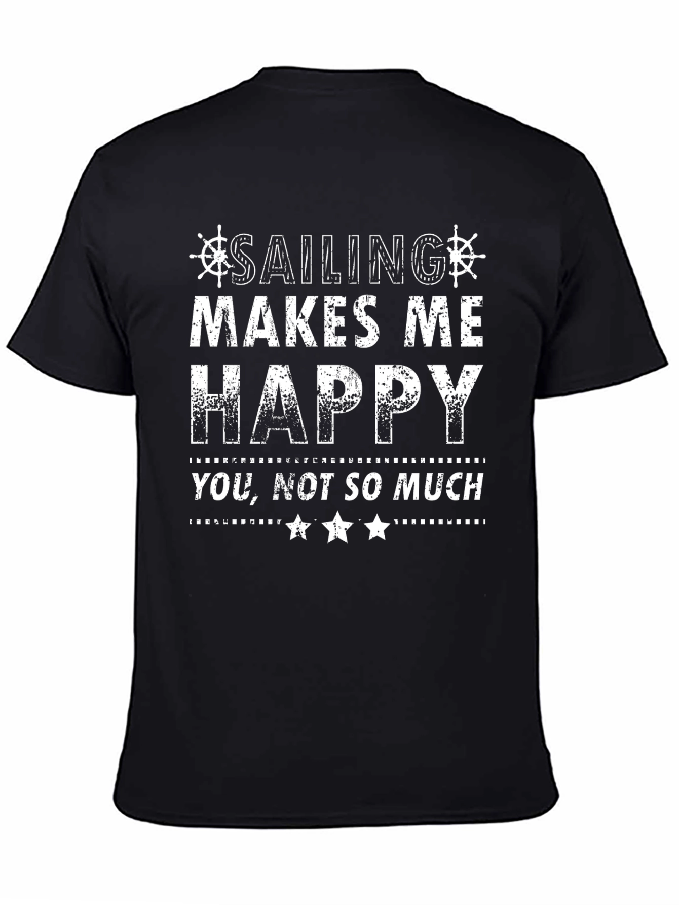 Sailing Makes Me Happy Graphic T-Shirt - Black