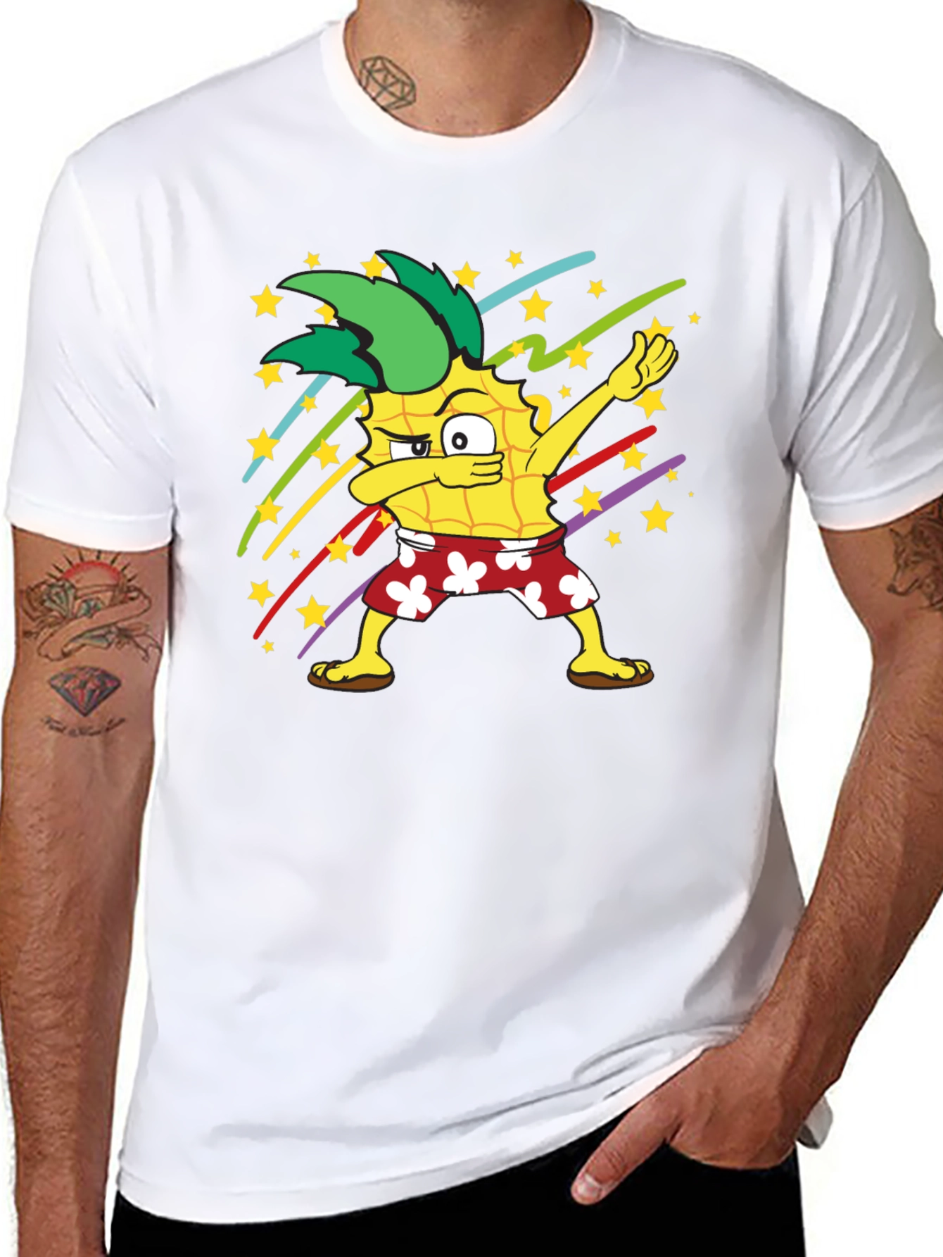 Dabbing Pineapple Graphic T-Shirt - Fun Summer Style