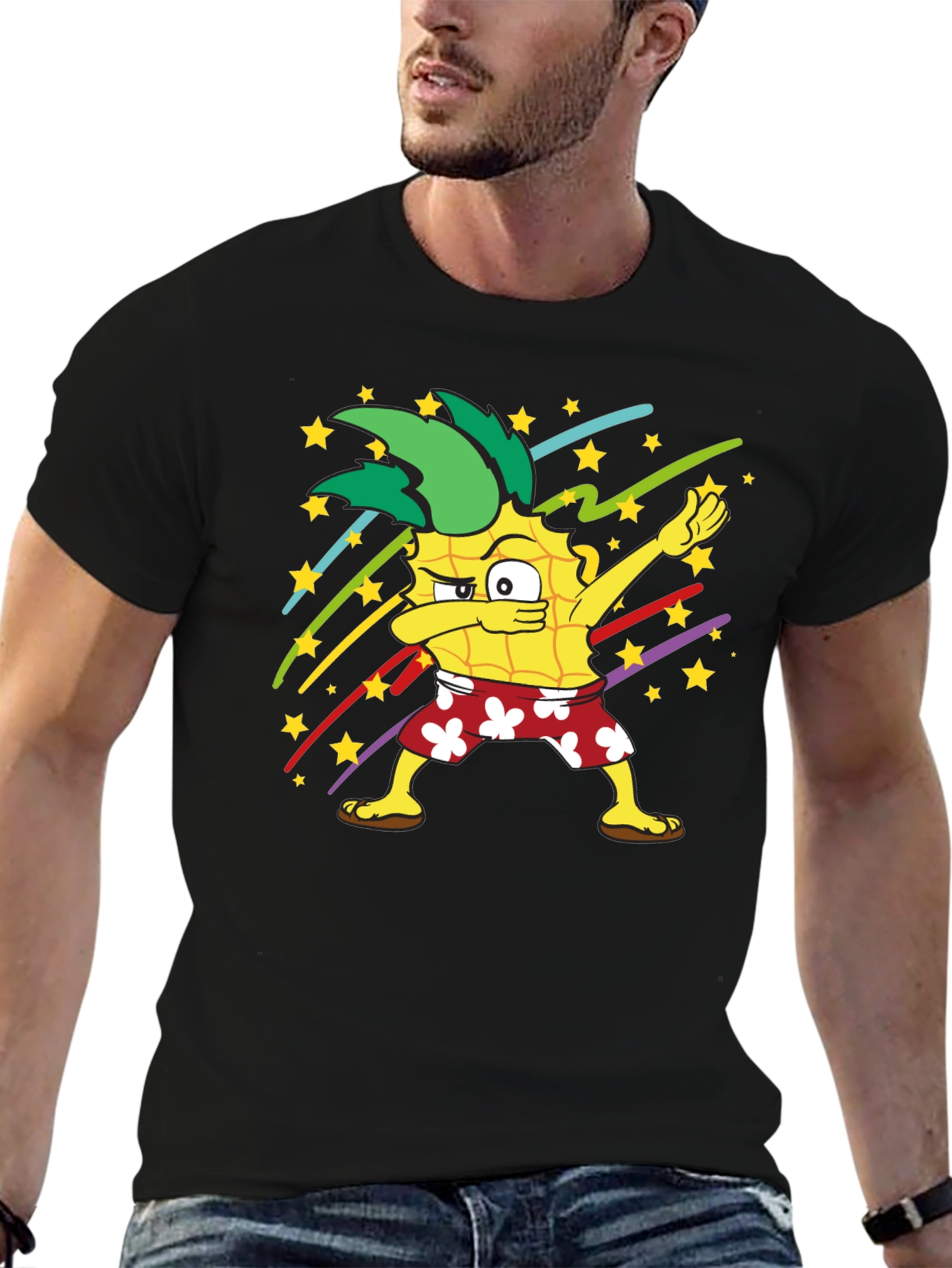 Dabbing Pineapple Graphic T-Shirt - Fun Summer Style