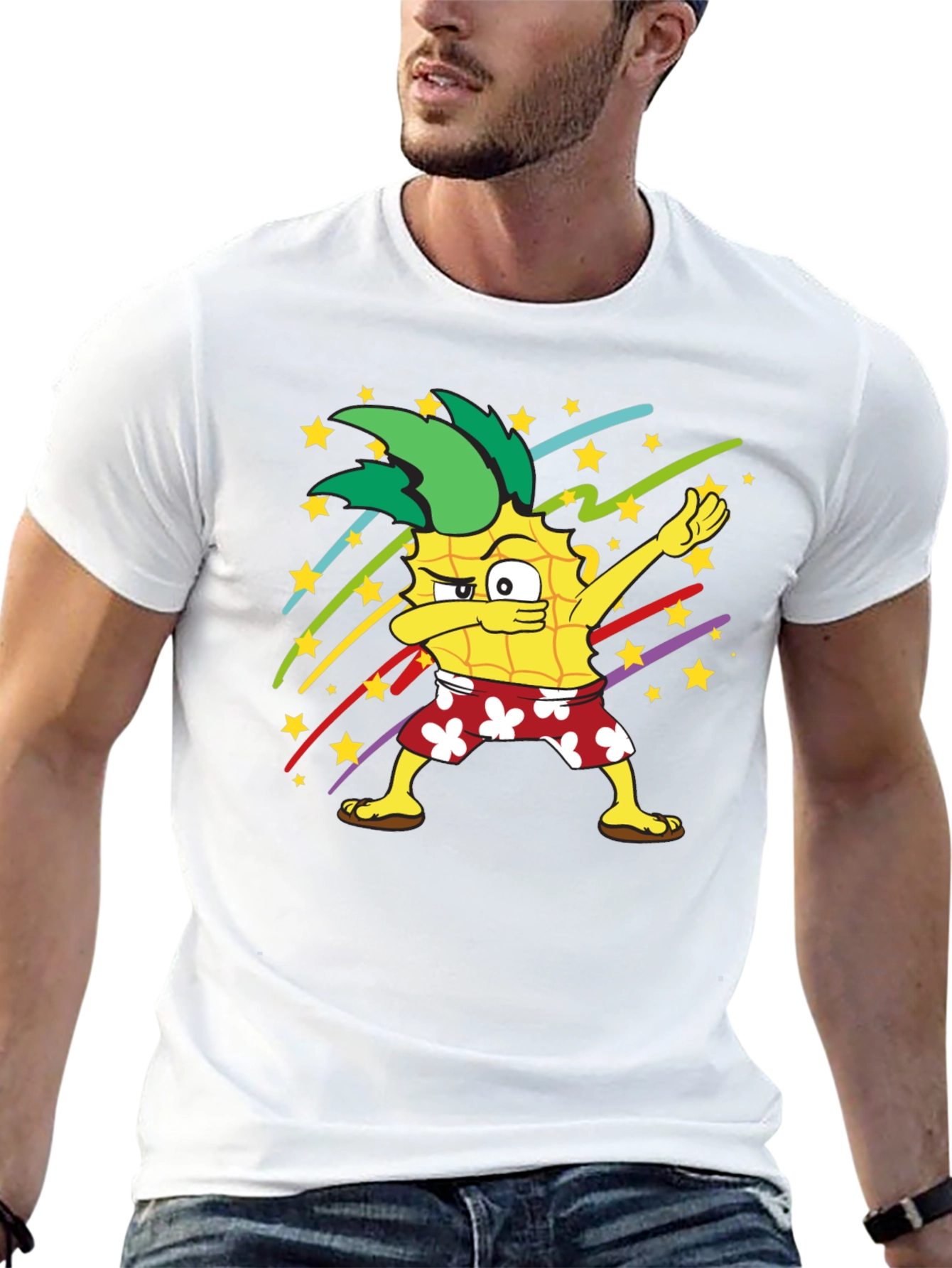 Dabbing Pineapple Graphic T-Shirt - Fun Summer Style