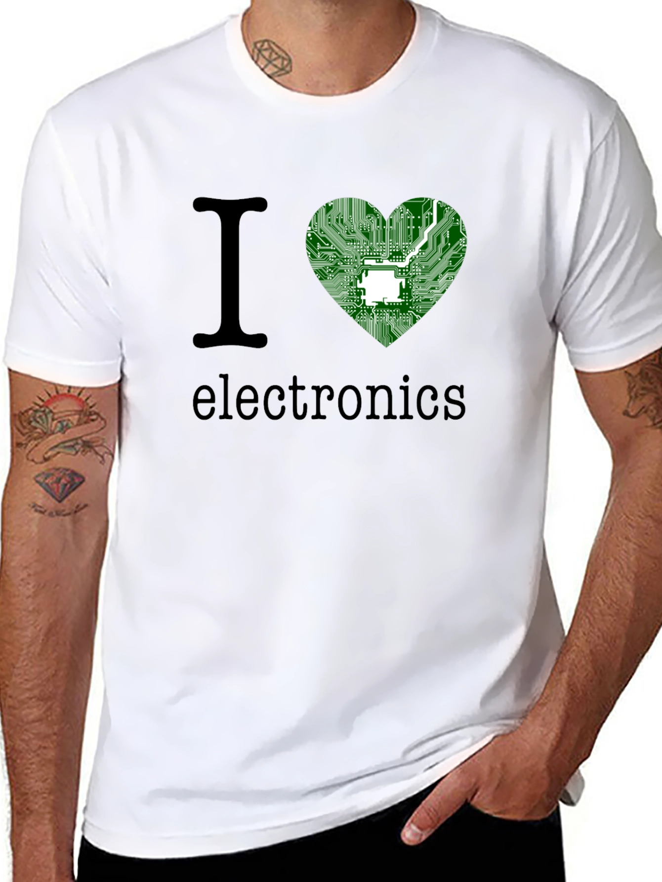 I Heart Electronics T-Shirt - Circuit Board Design