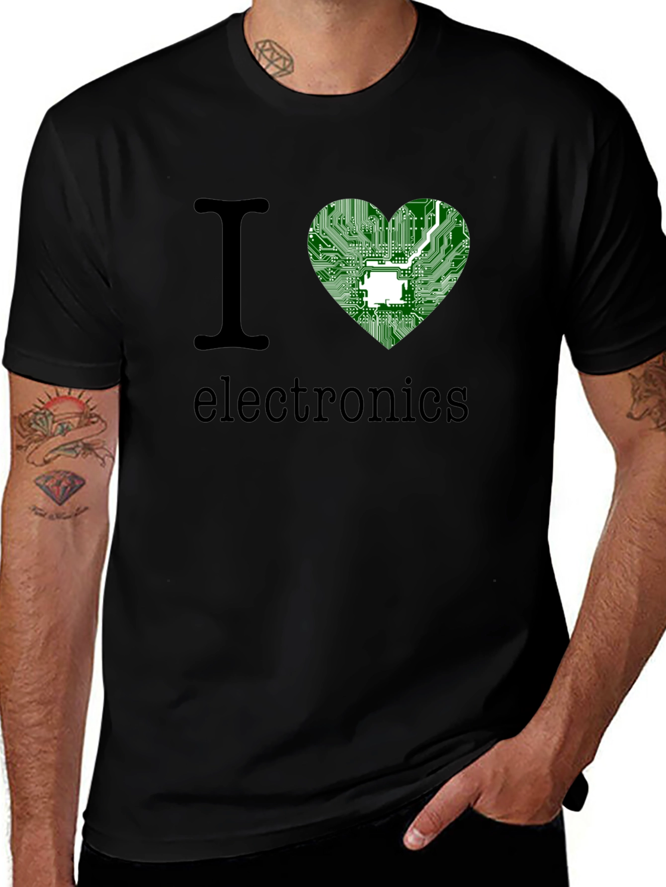 I Heart Electronics T-Shirt - Circuit Board Design