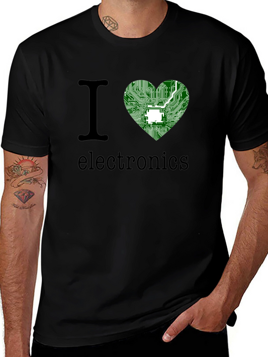 I Heart Electronics T-Shirt - Circuit Board Design